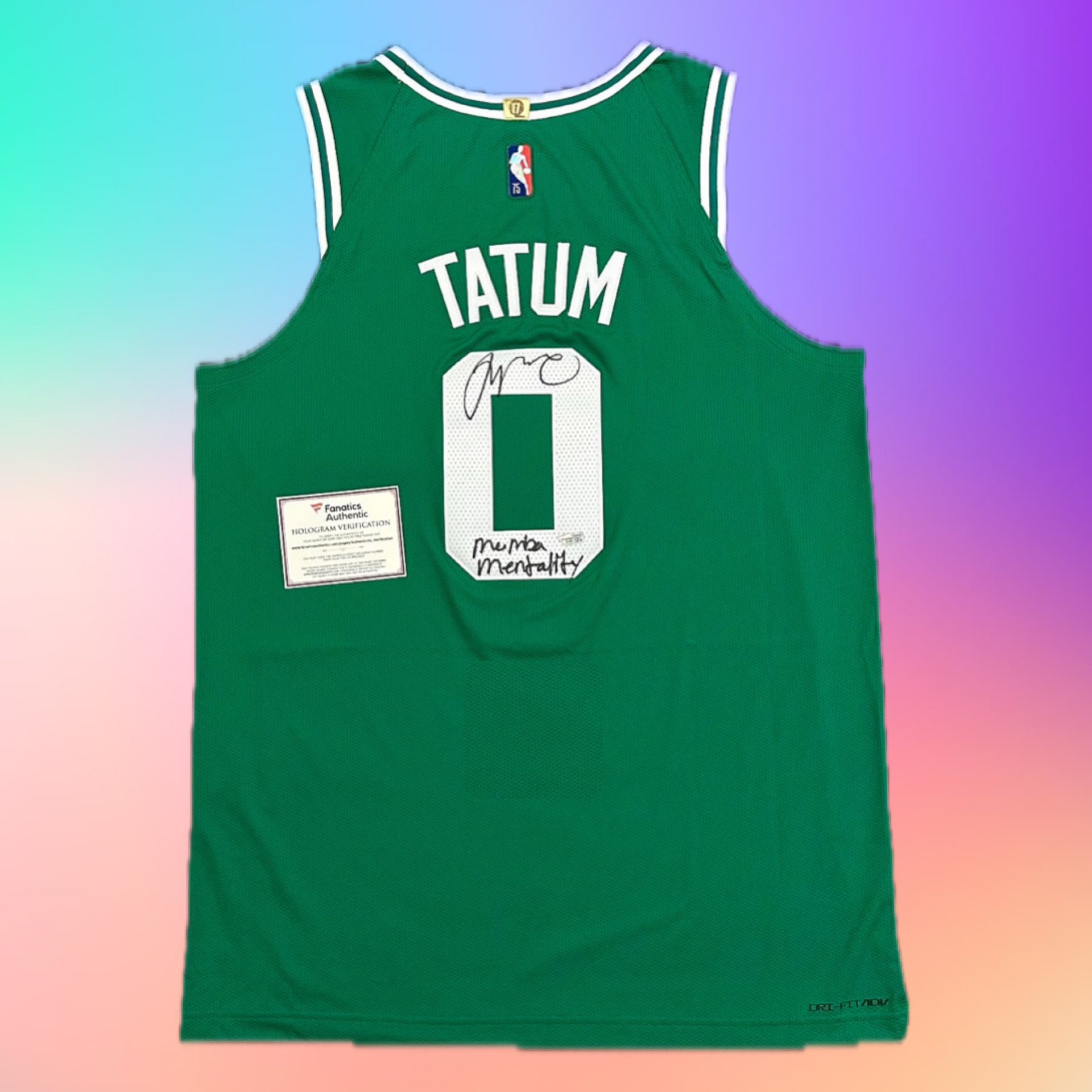 Jayson Tatum autographed Boston Celtics signed 75周年Nike NBA AU Jersey簽名球衣連廣告章 - Fanatics COA!