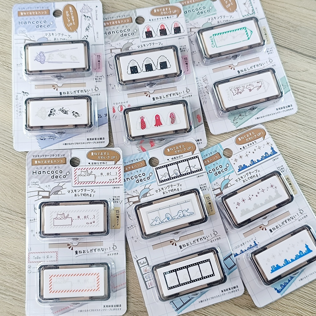 日本KUTSUWA．Hancoco deco 組合式重疊浸透印章 第二彈 共六款