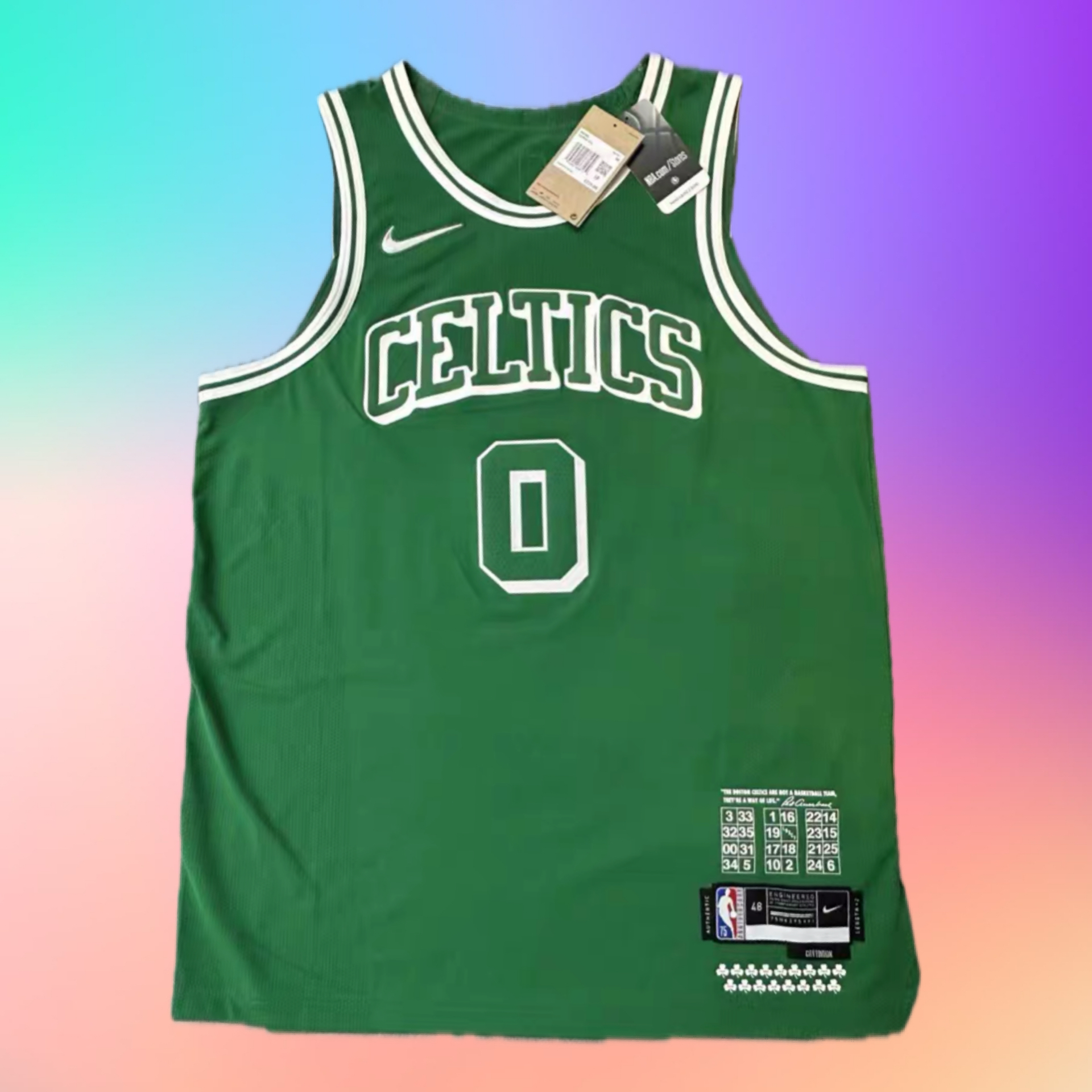 Jayson Tatum autographed Boston Celtics signed 75周年Nike NBA AU Jersey簽名球衣連廣告章 - Fanatics COA!