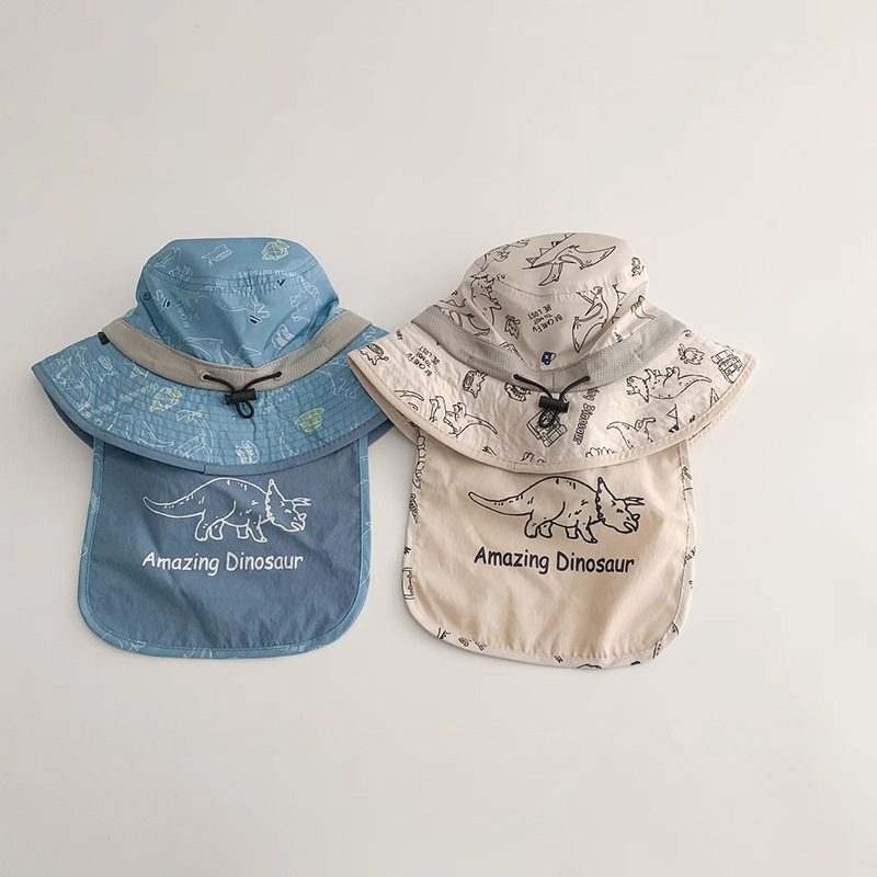 小恐龍防曬遮頸漁夫帽