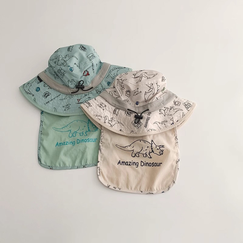 小恐龍防曬遮頸漁夫帽