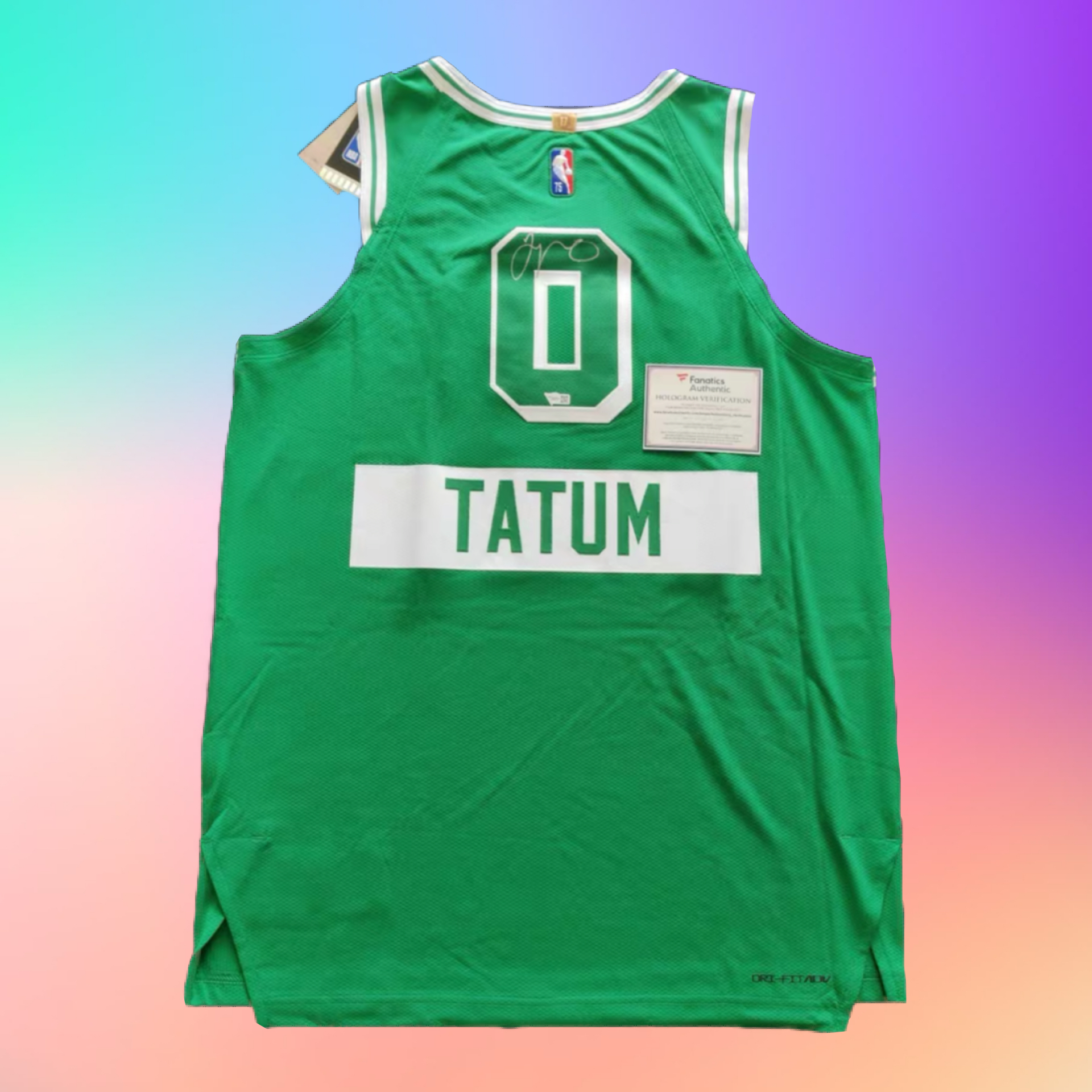 Jayson Tatum autographed Boston Celtics signed 75周年Nike NBA AU Jersey簽名球衣連廣告章 - Fanatics COA!