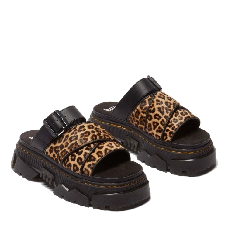 Dr. Martens Mattison Slide Sandal 豹紋 黑色 涼拖鞋 馬丁鞋 增高 厚底 41110200