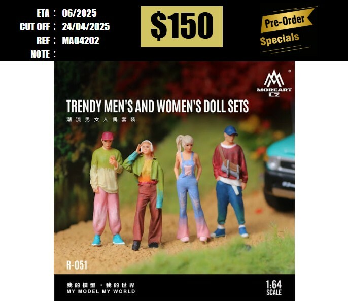 PO-$150 * MOREART * 1:64 FIGURE - TRENDY MEN AND WOMEN DOLL SET(MO223051) [OD20/04]