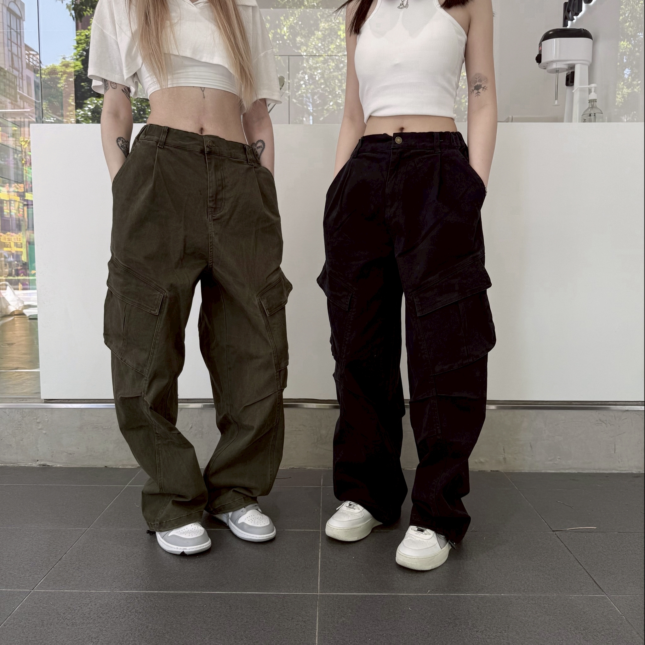 『RB』街頭寬版水洗工裝褲