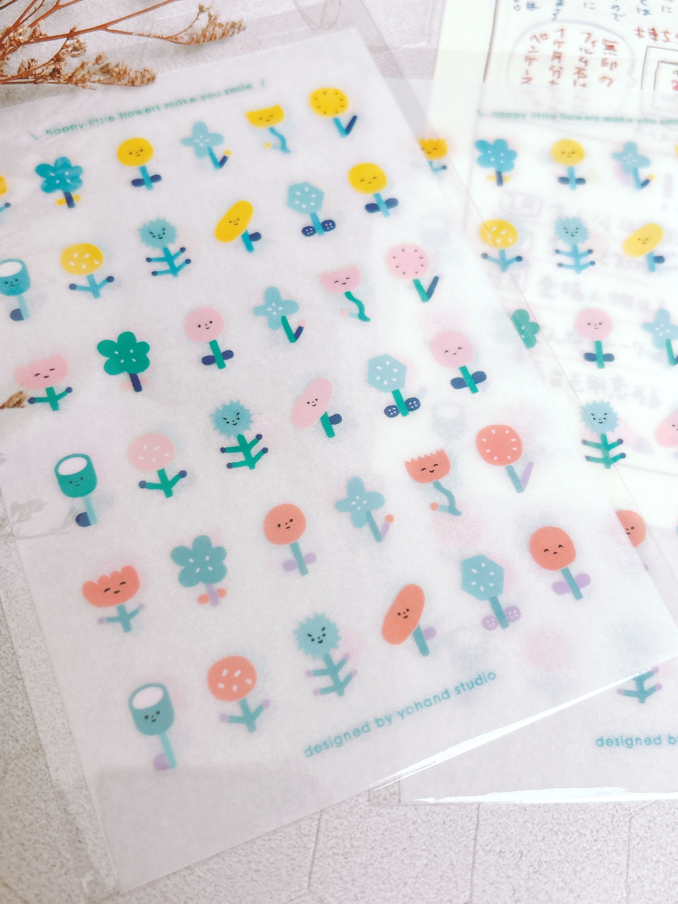 右手超人｜小花 轉印貼紙（一份2張）