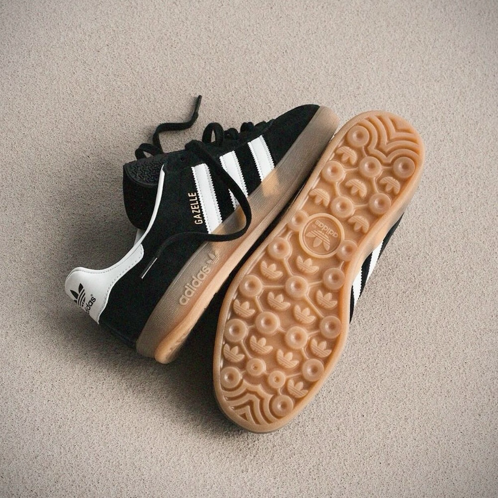 Adidas Gazelle Indoor Shoes 黑白 膠底 三葉草 經典 低筒休閒鞋