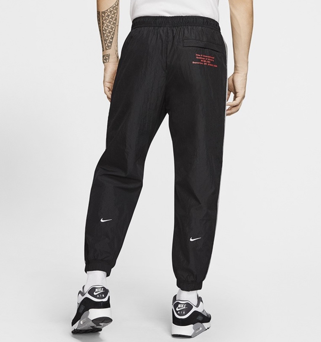 Nike 復古 側邊條紋 雙勾 束腳 休閒針織 運動褲 黑色 CJ4878010