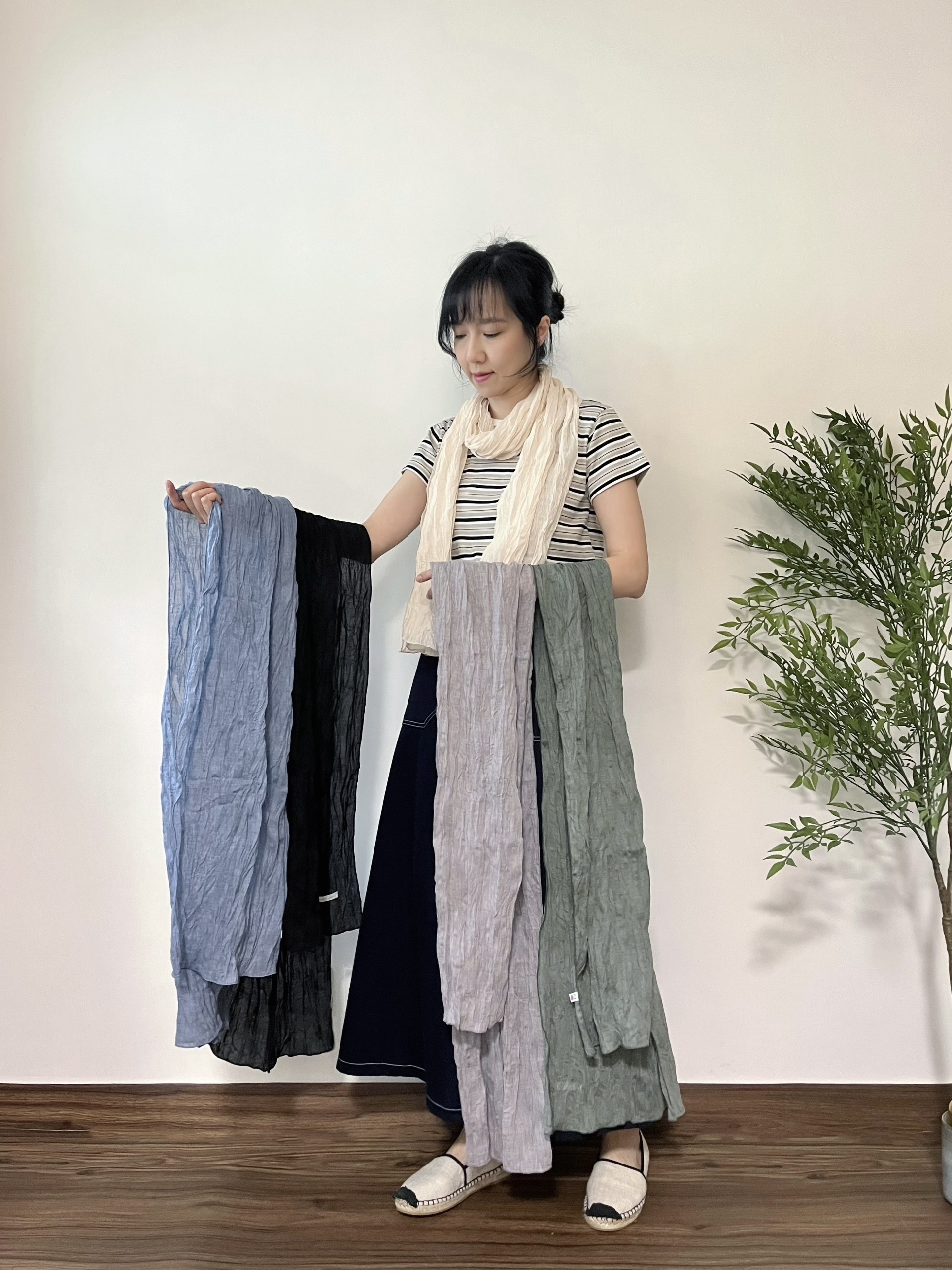 🌿皺布 透薄頸巾