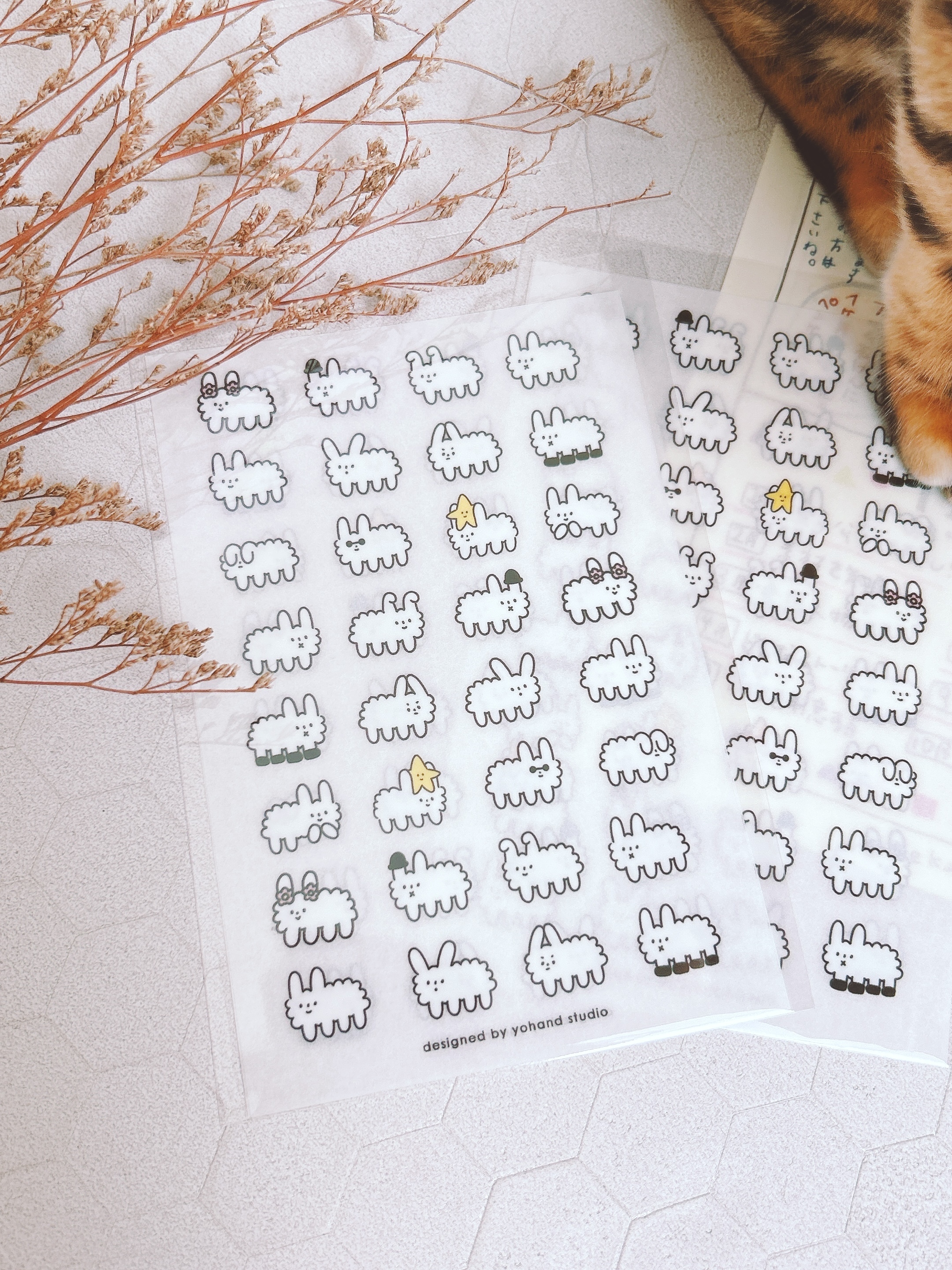 右手超人｜滿滿的狗狗雲 轉印貼紙（一份2張）