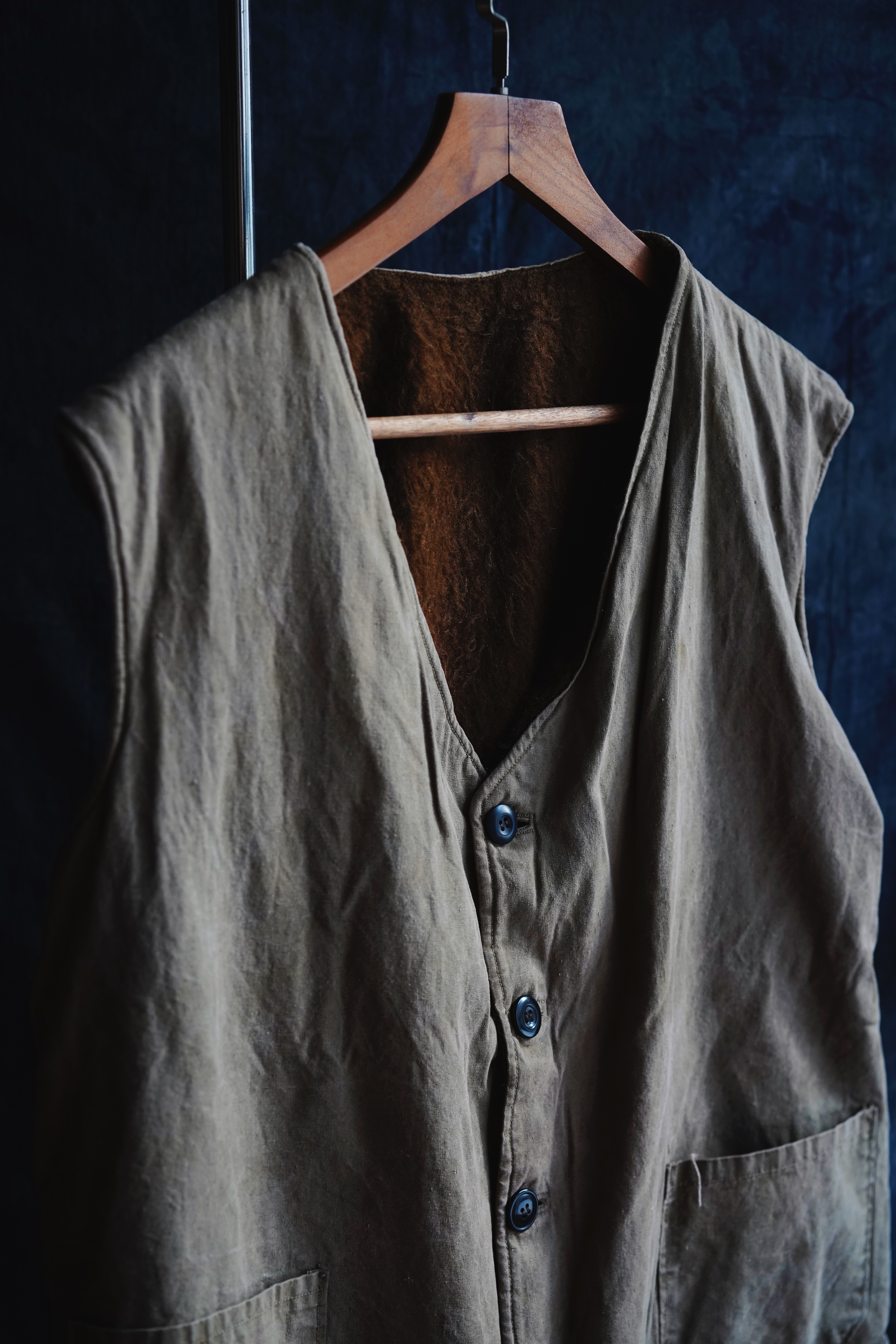 Vintage Euro Military vest/ 歐洲軍裝內裡絨毛背心