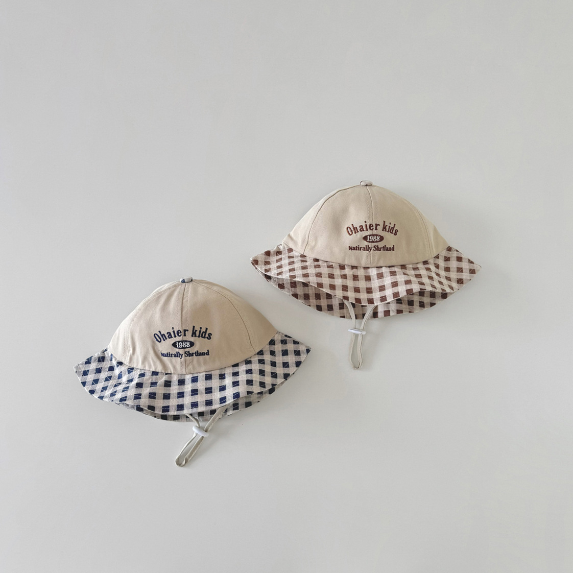 文青格子 漁夫帽