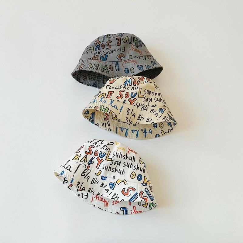 彩色手繪字母 漁夫帽