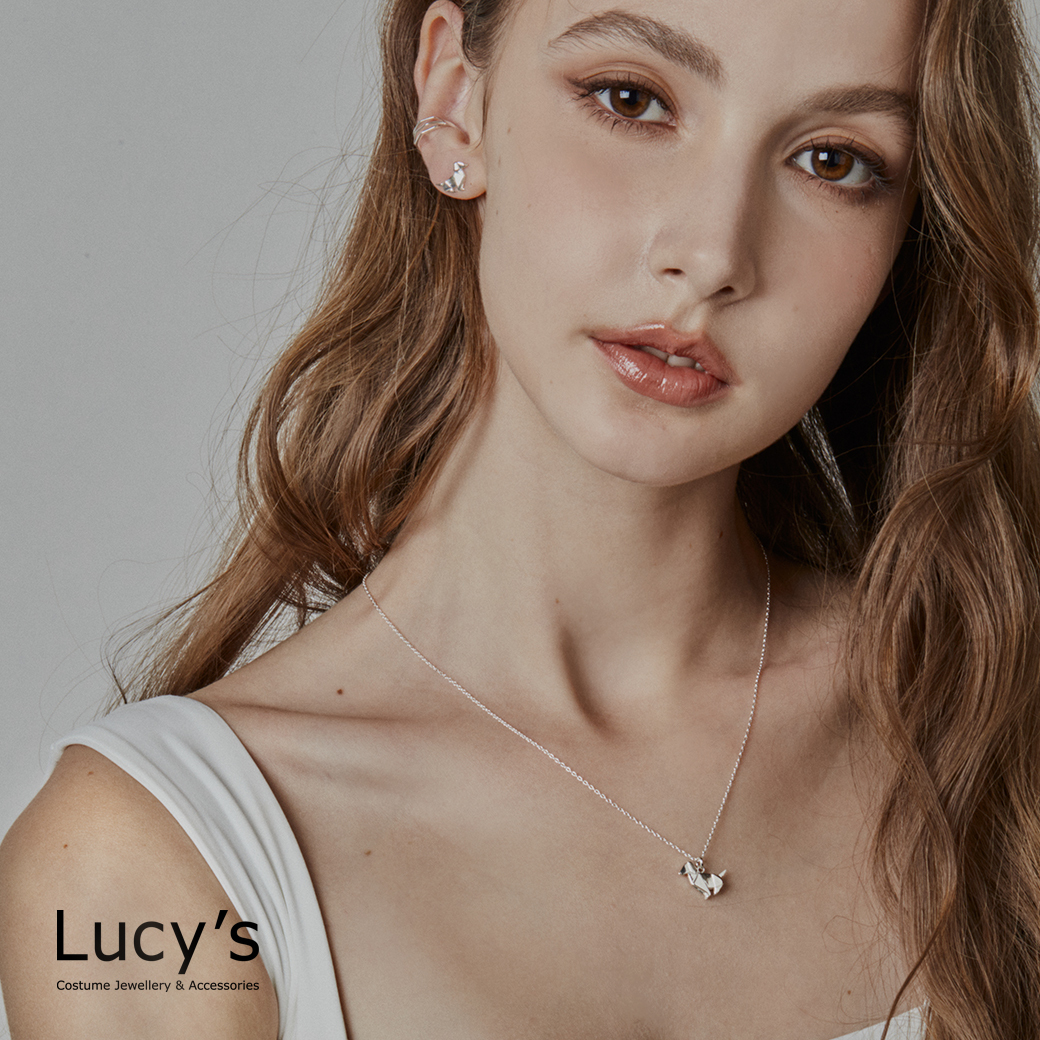 純銀摺紙系列｜臘腸犬 耳環/項鍊 (118376/118382)