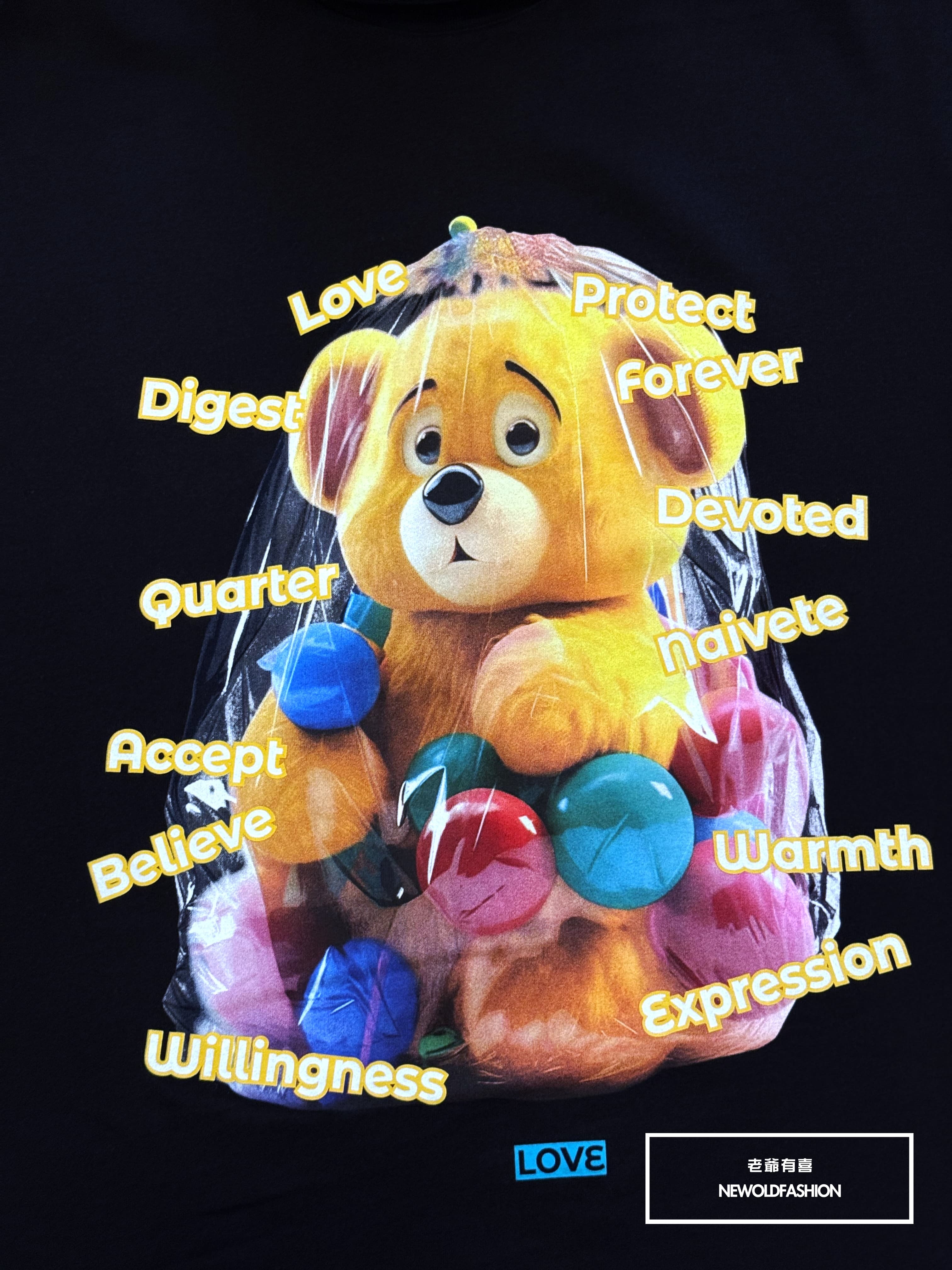 『新品上市』重磅玩具球小熊短T(NOF25038131)-黑