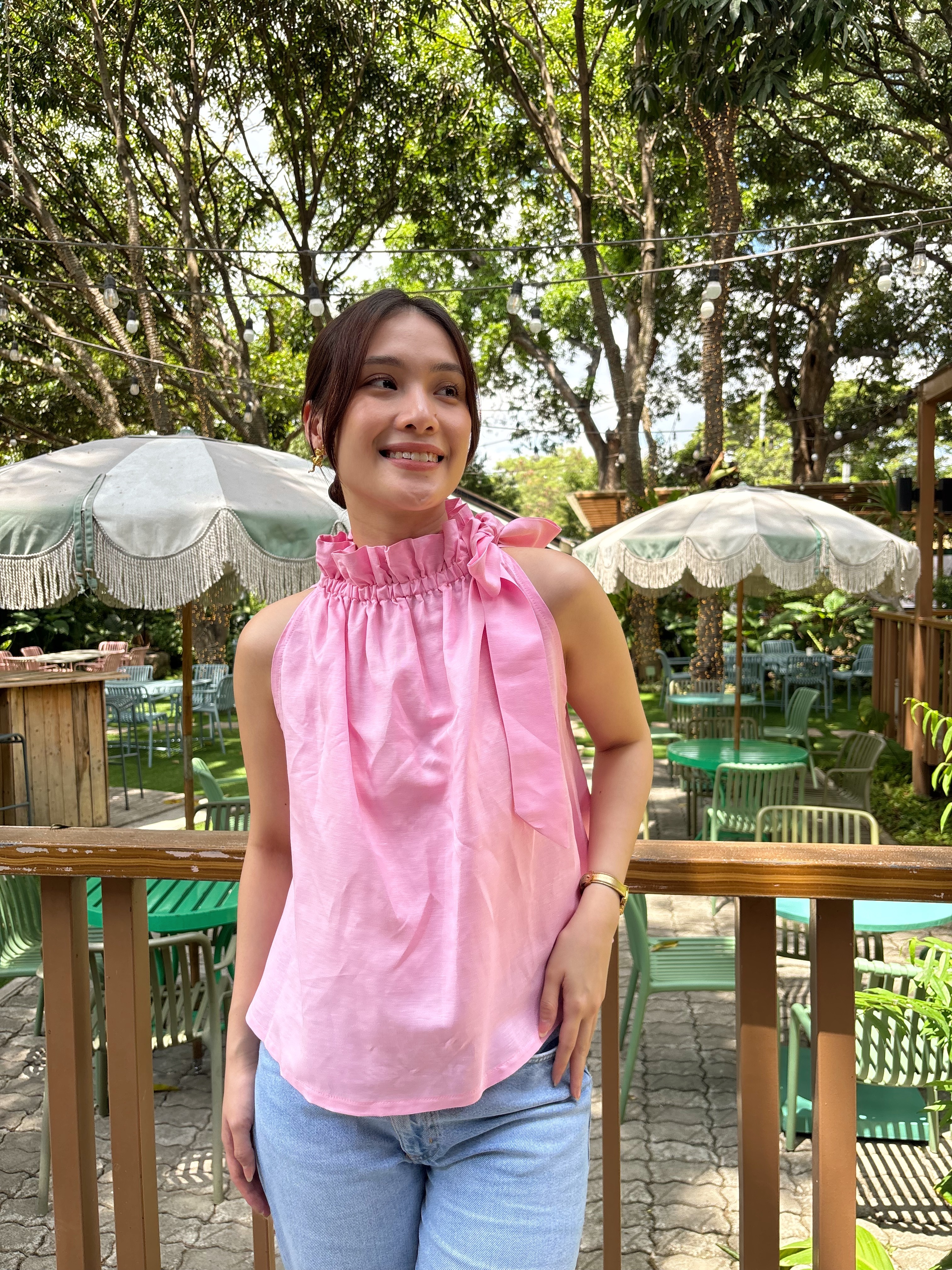 Kai Linen Blend Top - Pink