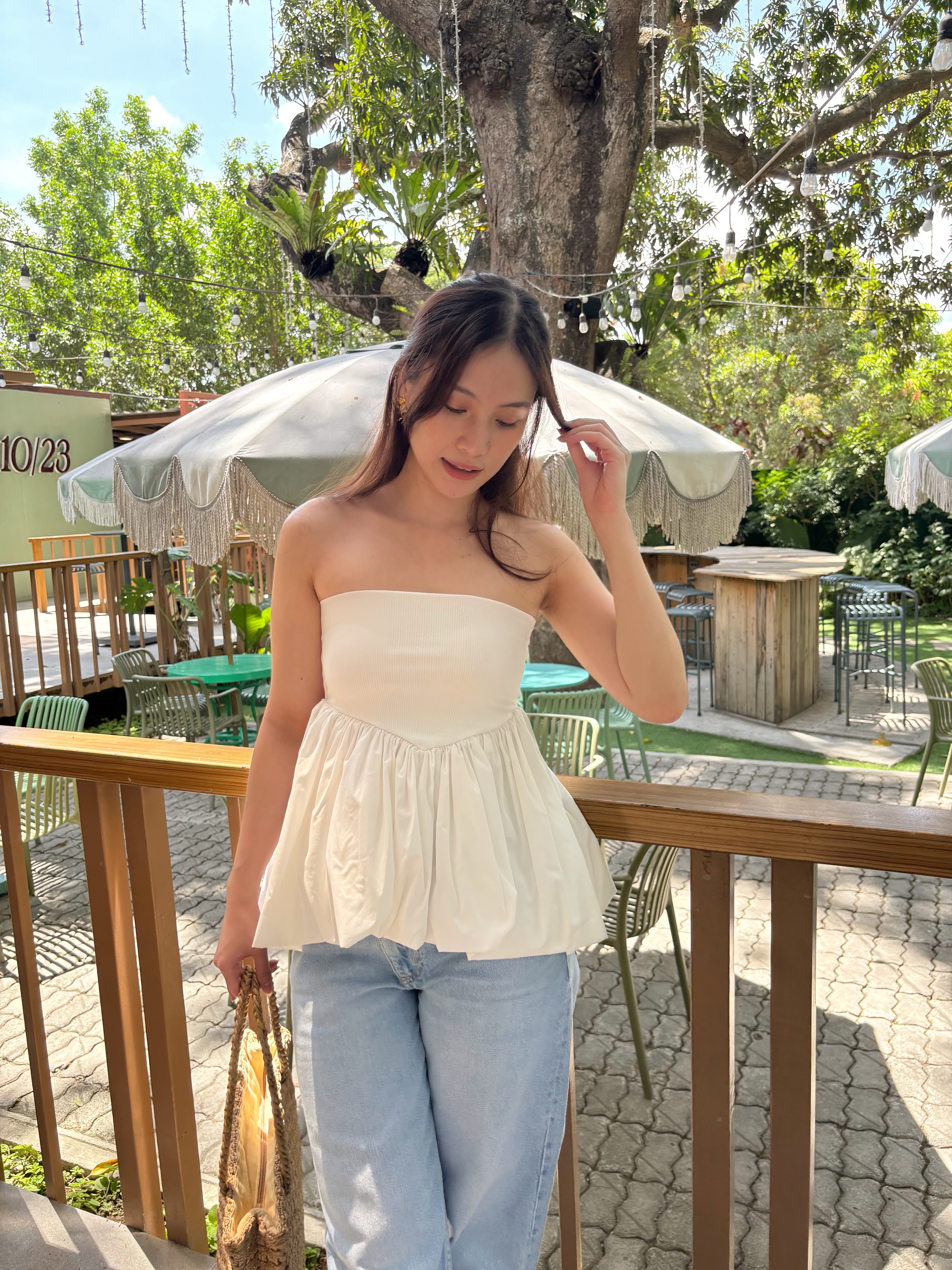 Dusk Contrast Top - White