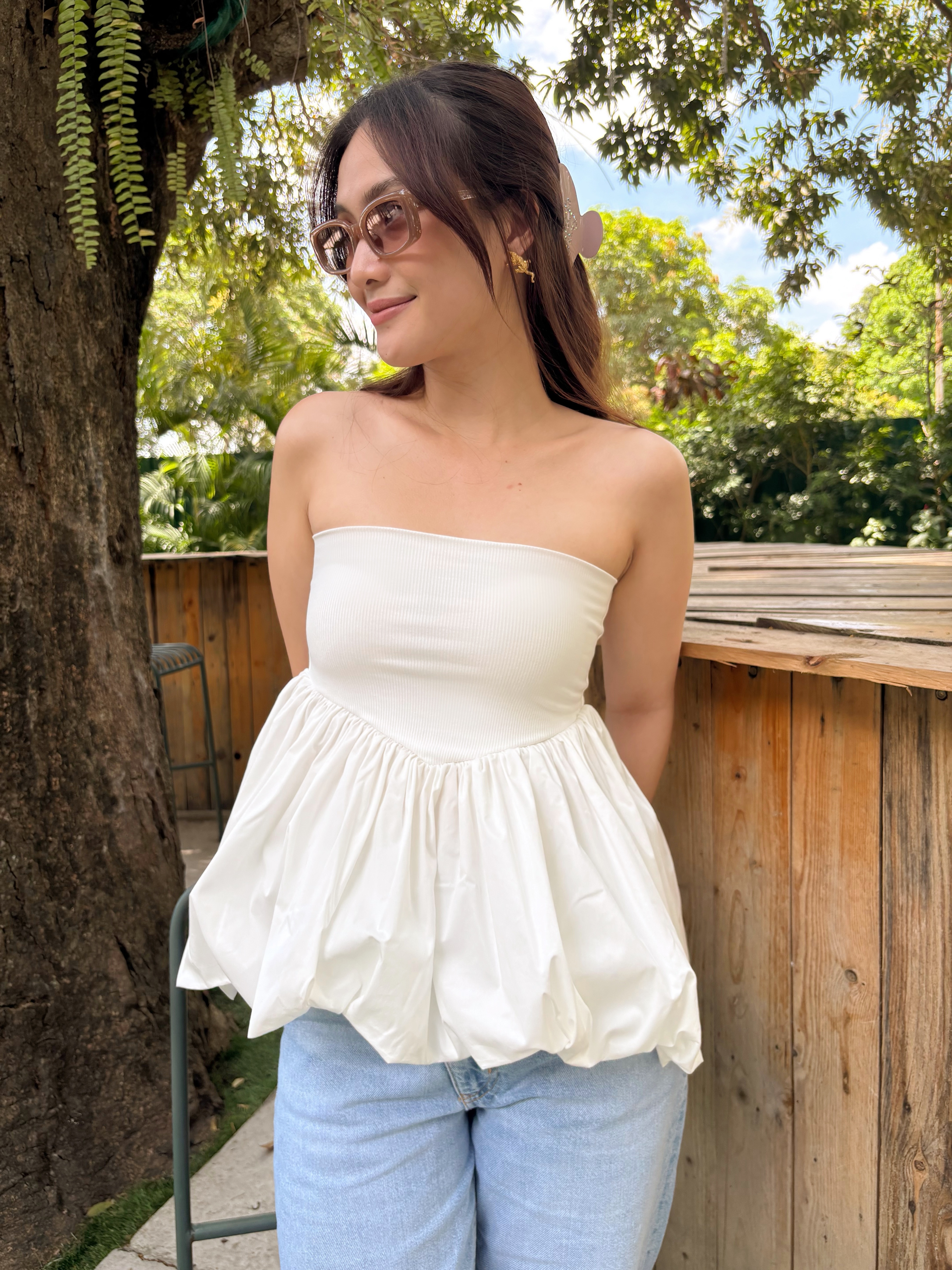 Dusk Contrast Top - White