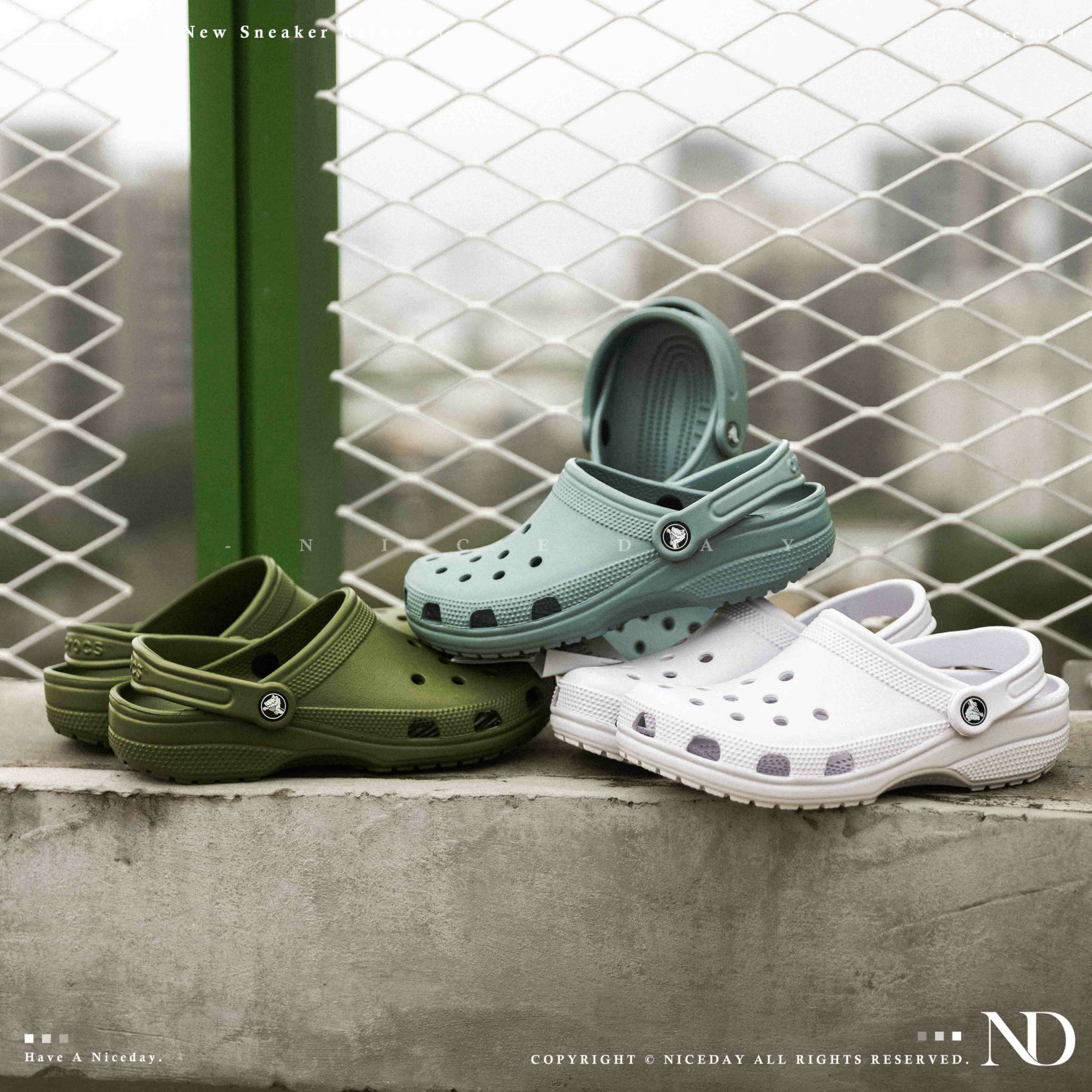 NICEDAY 現貨 Crocs Classic Crush 洞洞鞋 經典 藍 藍綠色 軍綠 綠 淺紫 白紫 霜紫色
