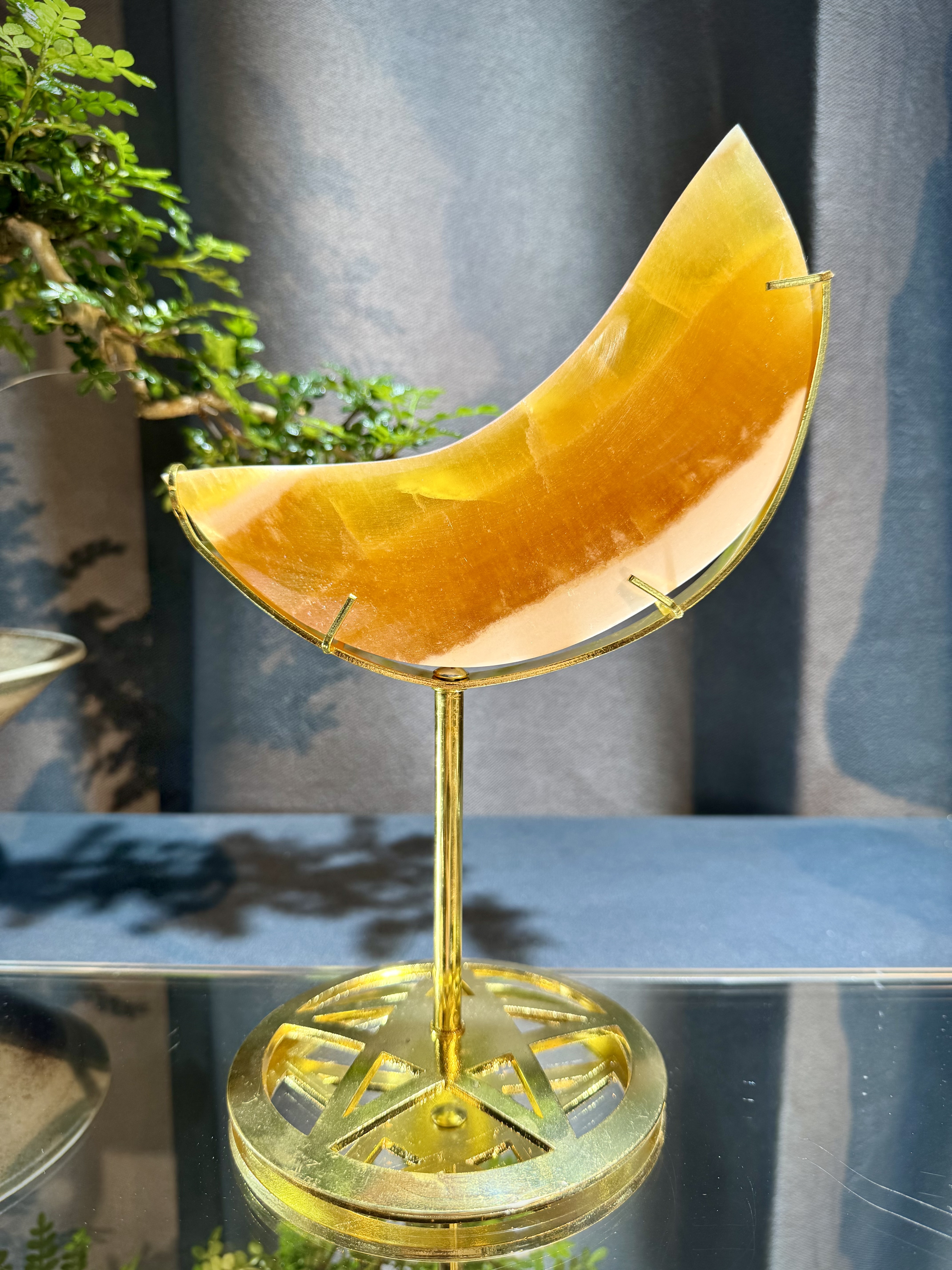 千層方解石月亮擺件 8309