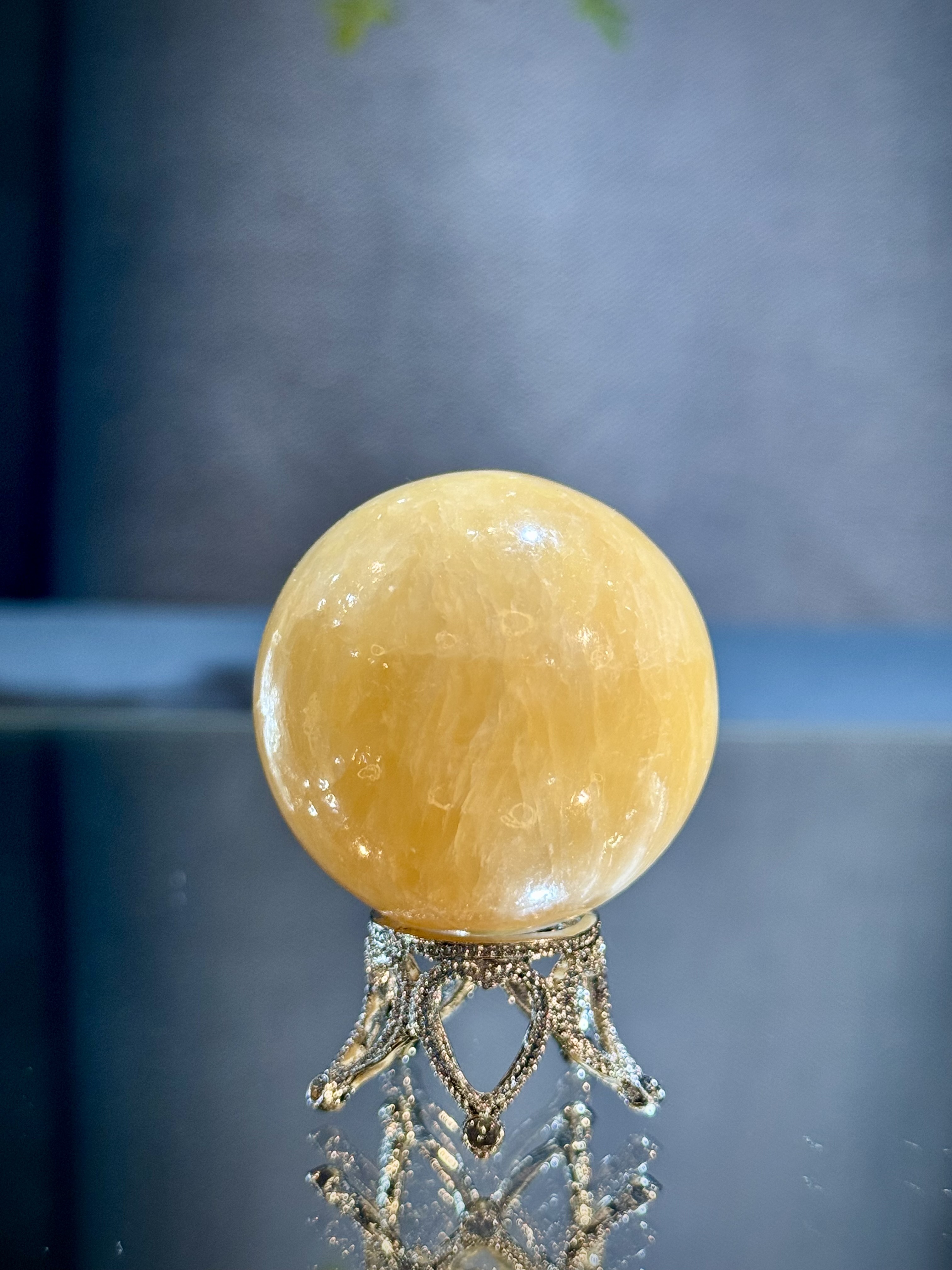 黃方解石波波擺件 8311