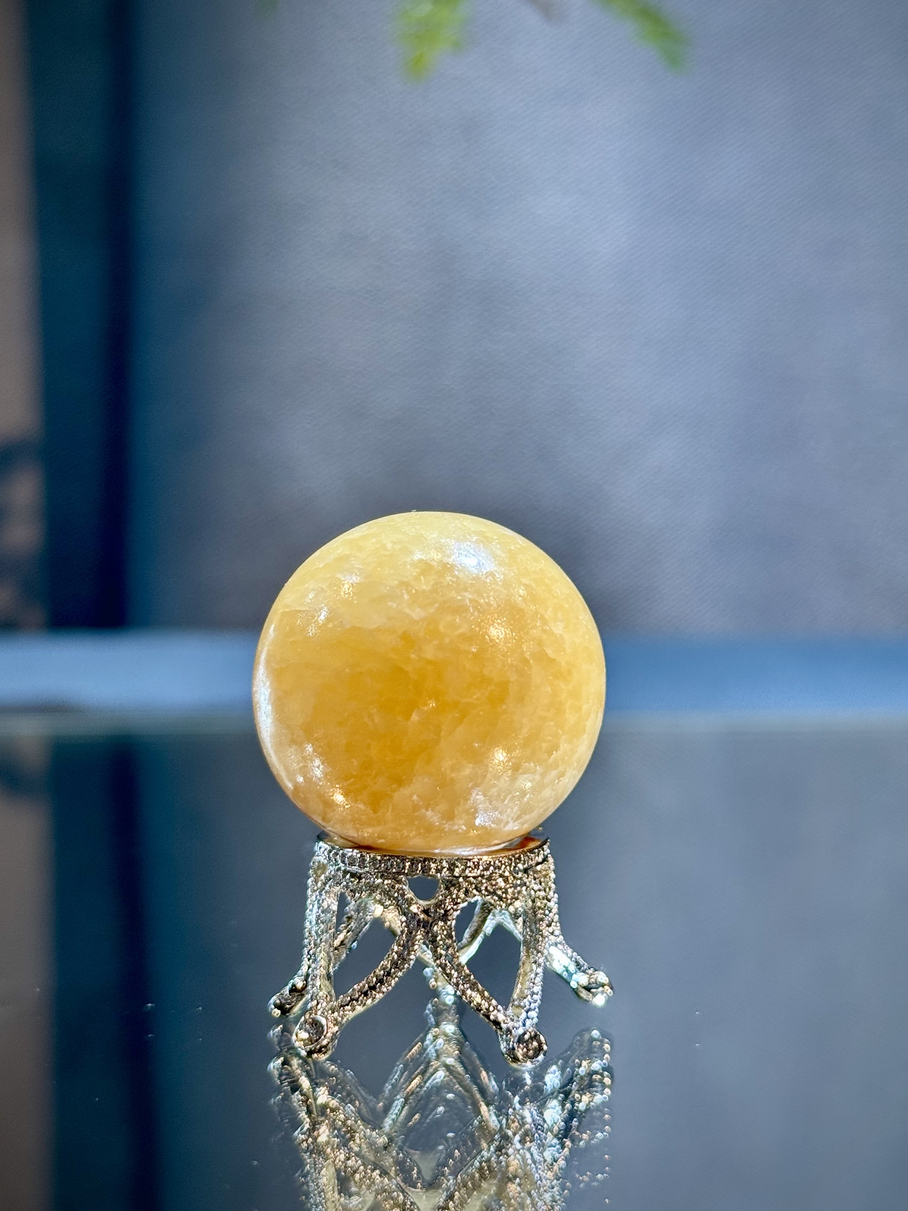 黃方解石波波擺件 8312