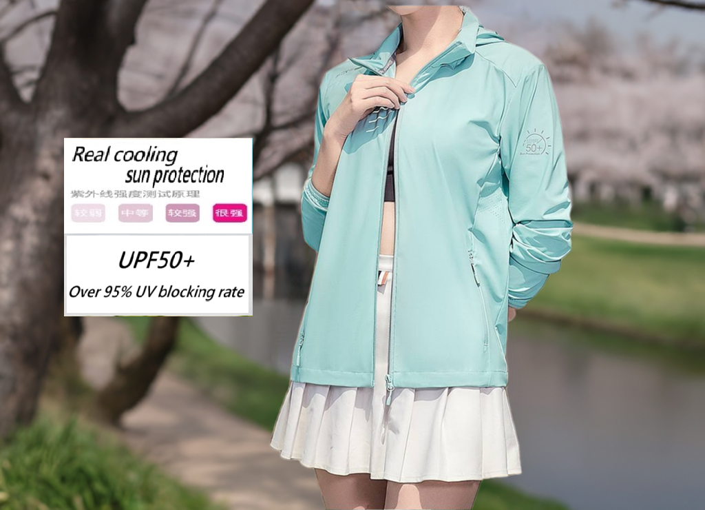 Black spruce-Women's UPF50+ Sun protection UV Ice silk cooling Silky hooded jacket黑雲杉-UPF50+防曬UV涼感迷彩連帽外套女