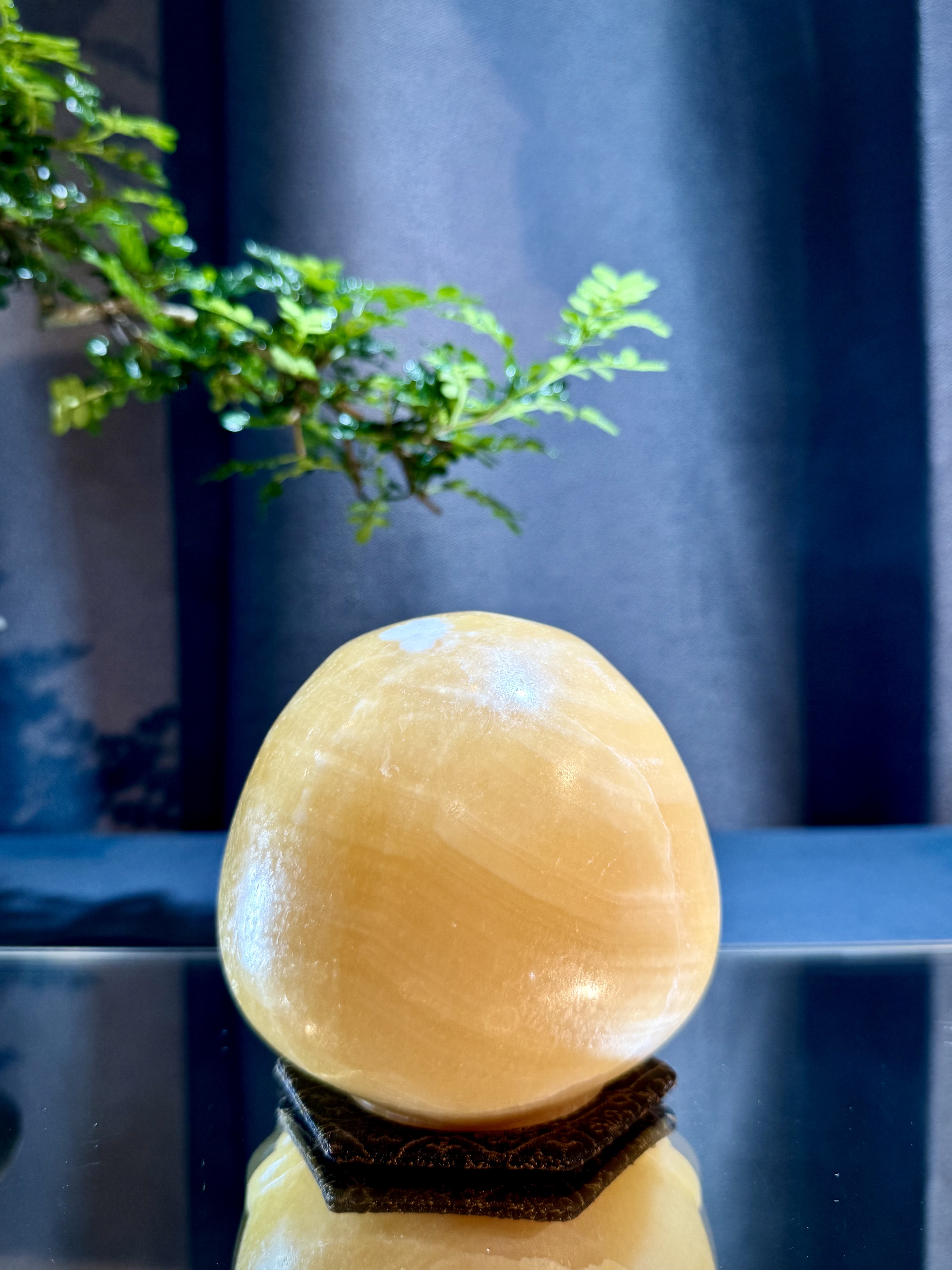 黃方解石達摩擺件 8314