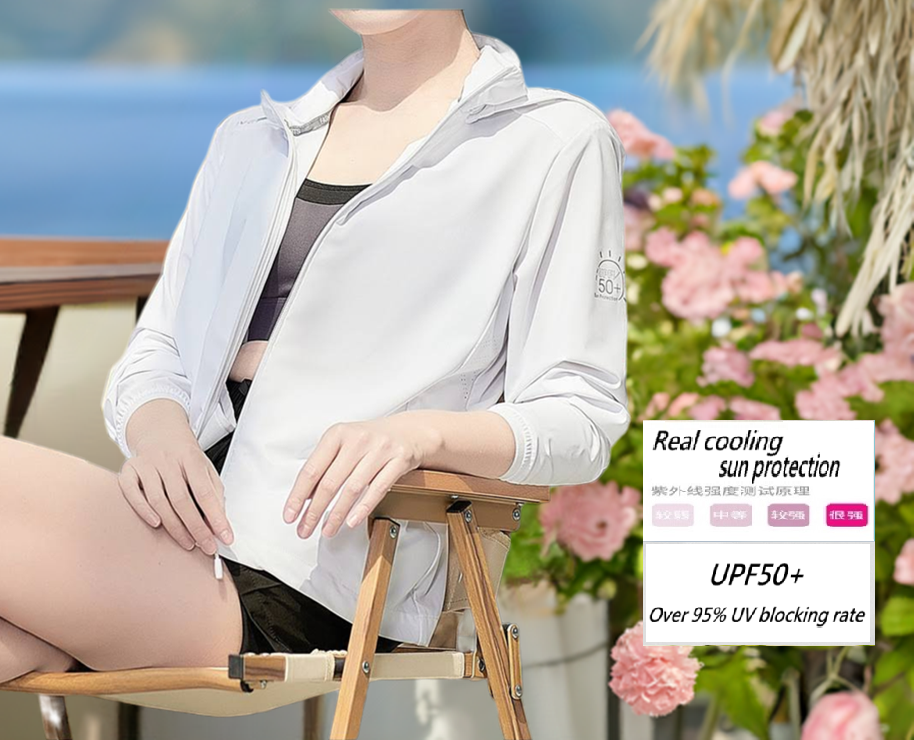 Black spruce-Women's UPF50+ Sun protection UV Ice silk cooling Silky hooded jacket黑雲杉-UPF50+防曬UV涼感迷彩連帽外套女