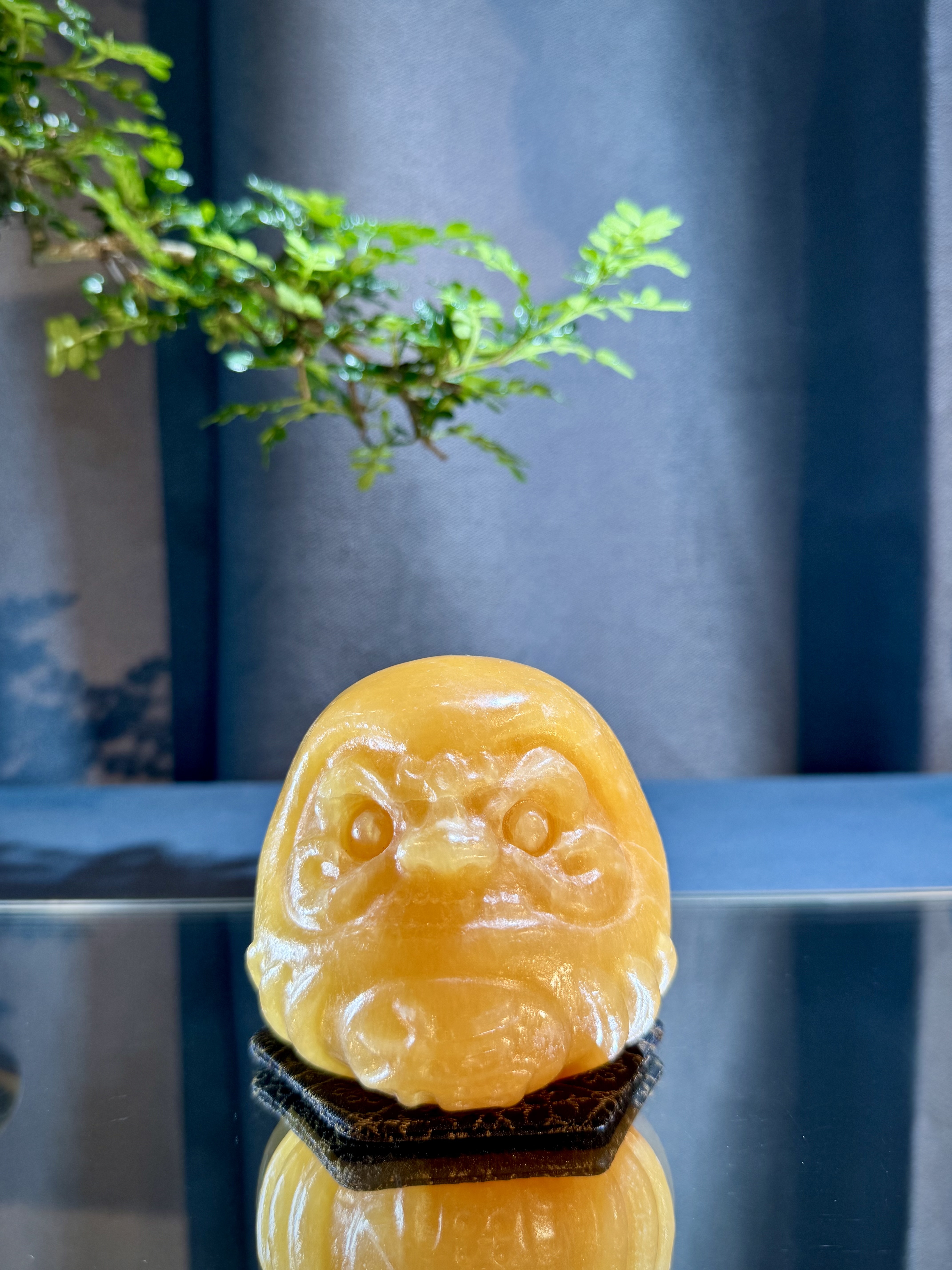 黃方解石達摩擺件 8315