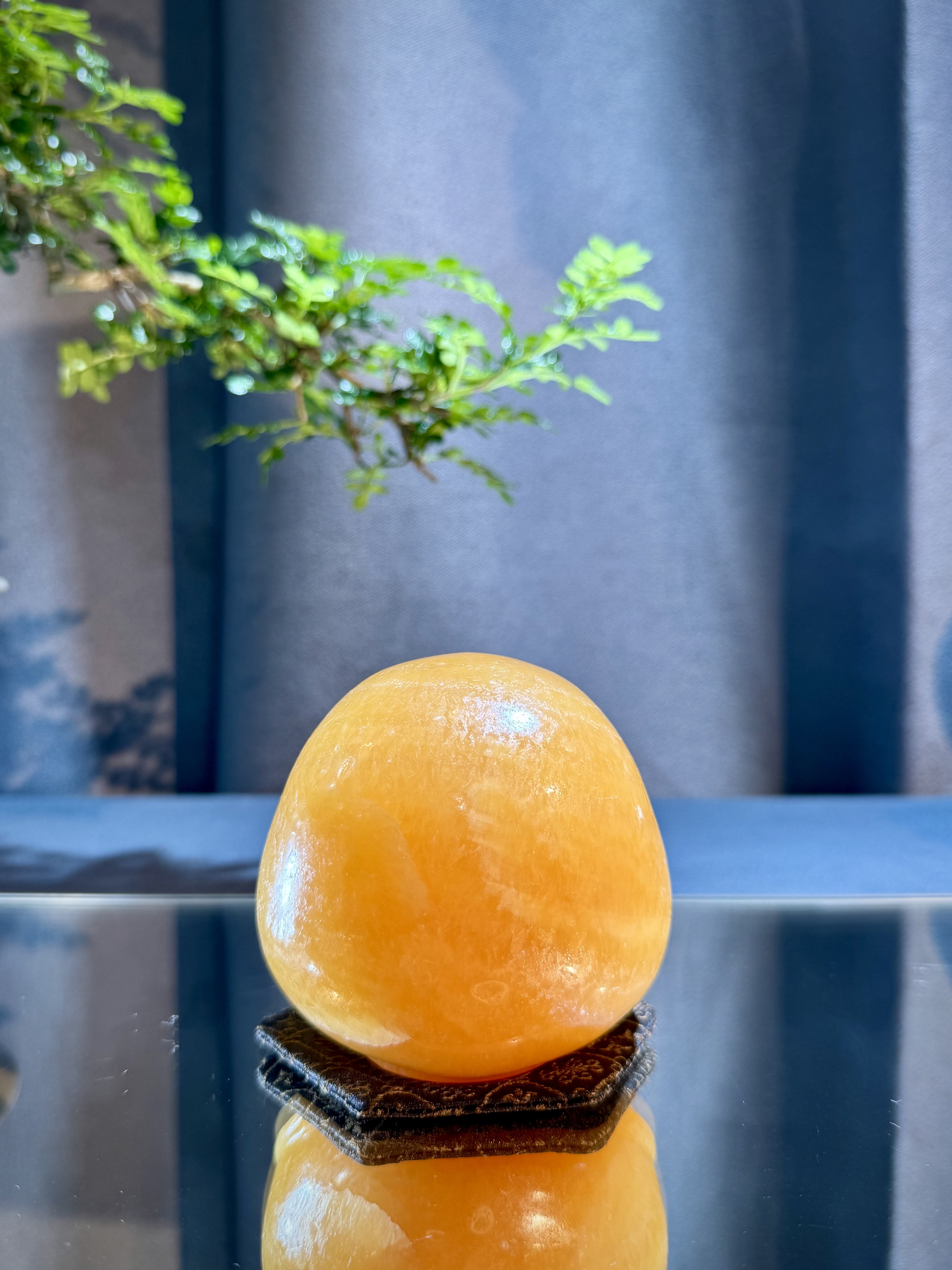 黃方解石達摩擺件 8315