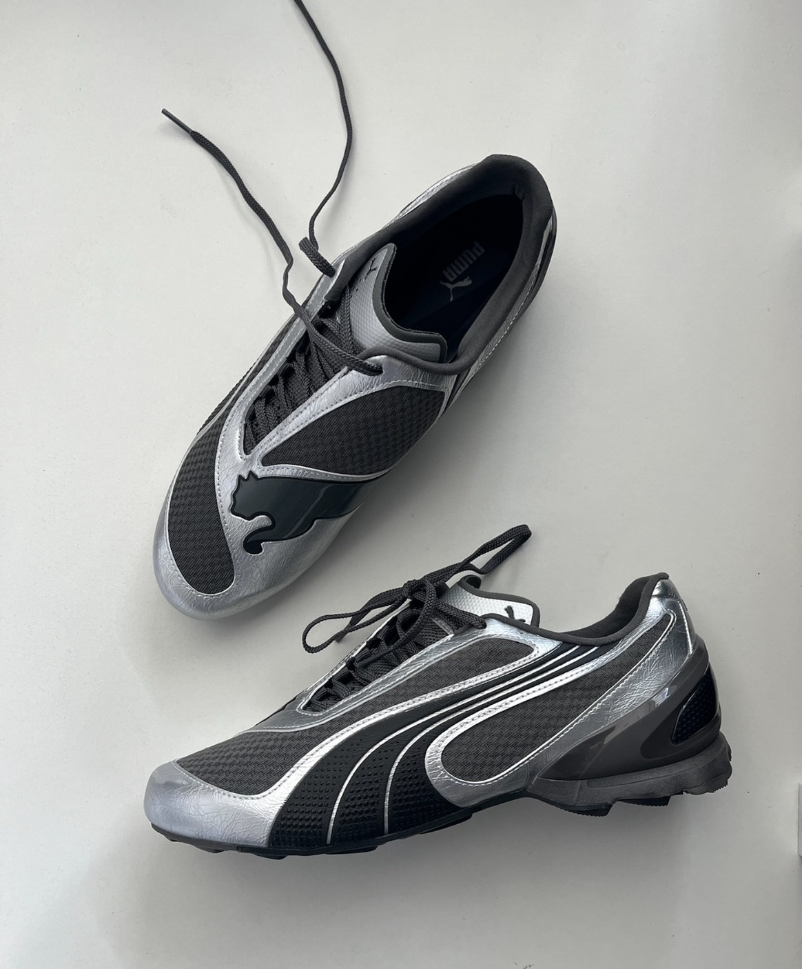 PUMA V-S1 Metallic 黑銀薄底休閒鞋