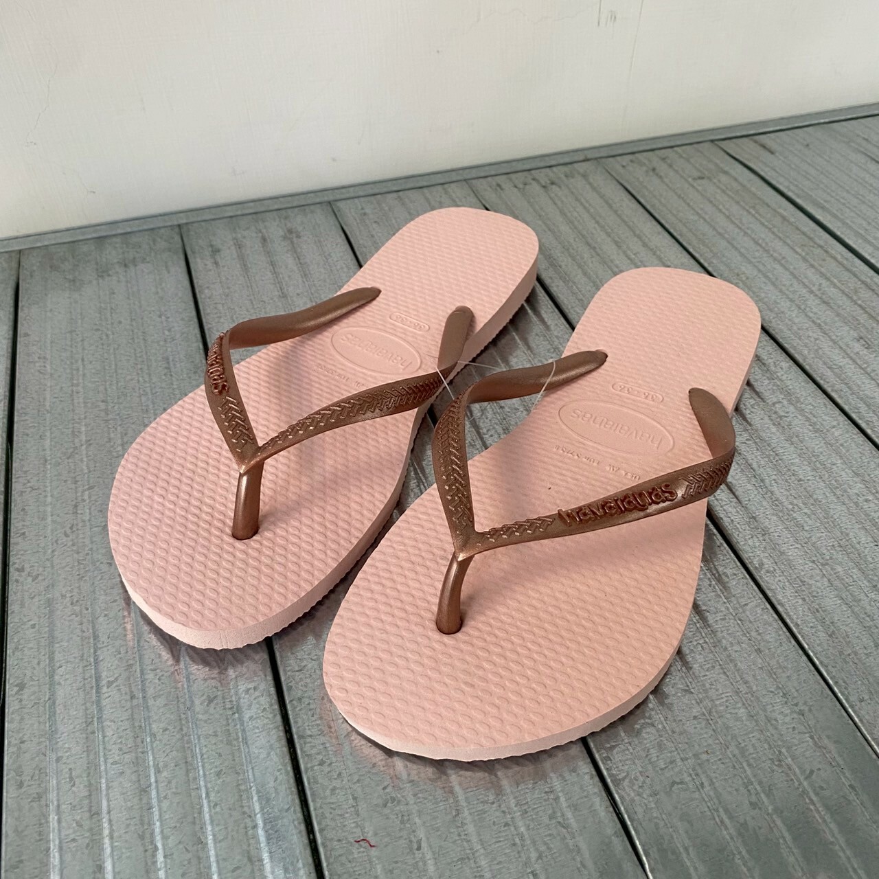 Havaianas 哈瓦仕 拖鞋 夾腳拖 細帶 女鞋 玫瑰金 4000030-0076W