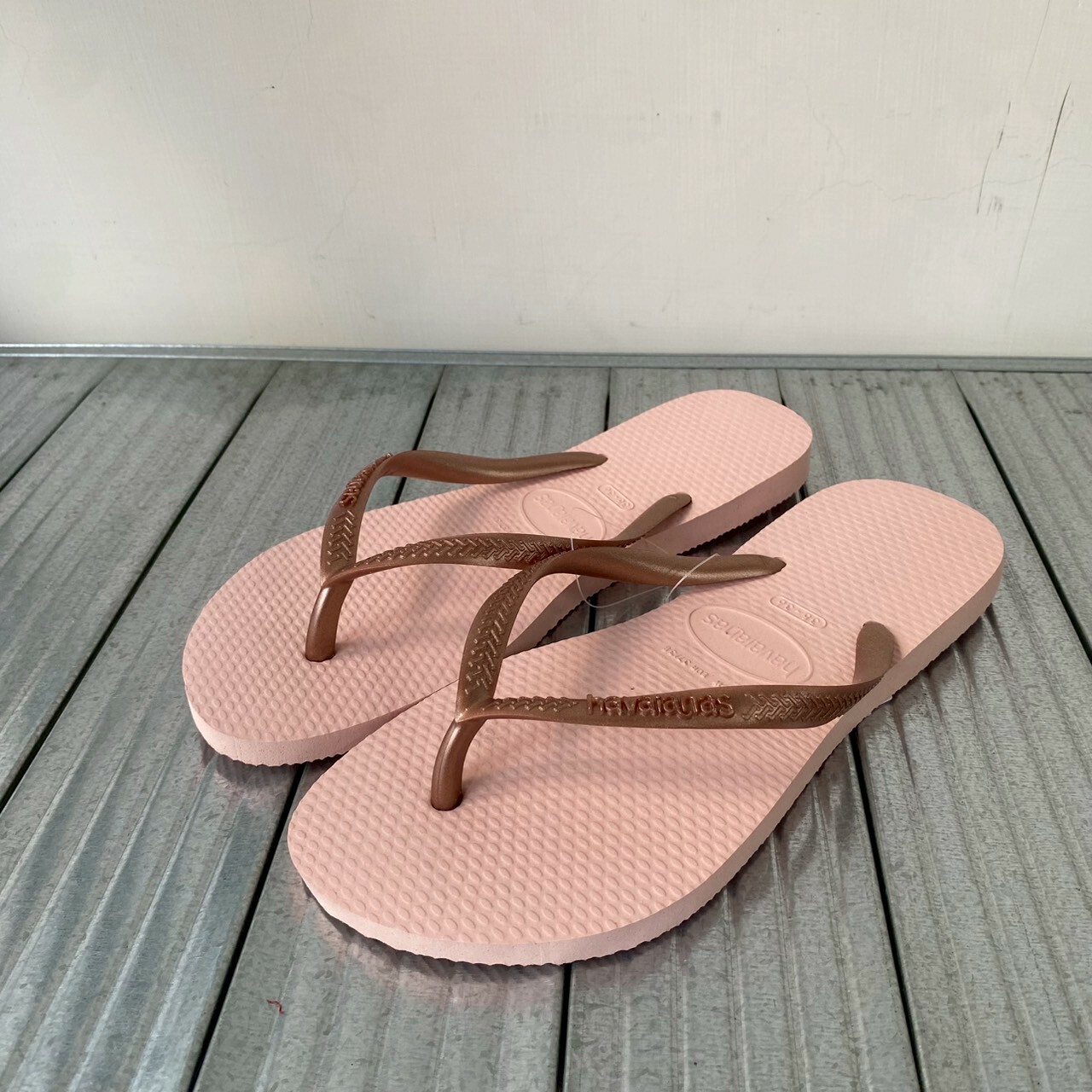 Havaianas 哈瓦仕 拖鞋 夾腳拖 細帶 女鞋 玫瑰金 4000030-0076W
