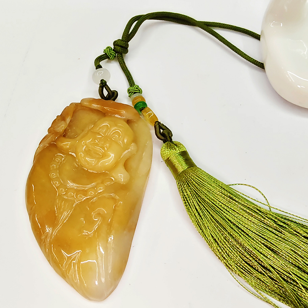 彌勒佛{黃翡雙彩翡翠}開運掛飾【十方】135528