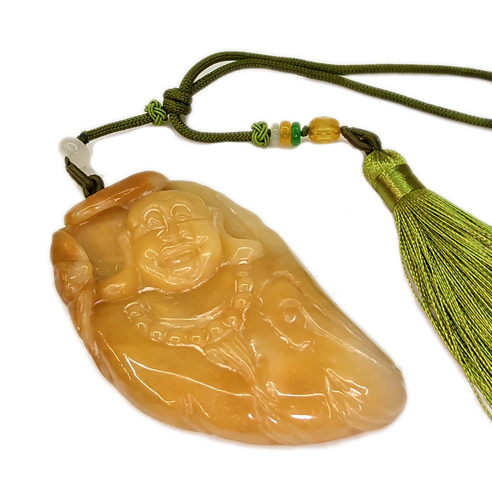 彌勒佛{黃翡雙彩翡翠}開運掛飾【十方】135528