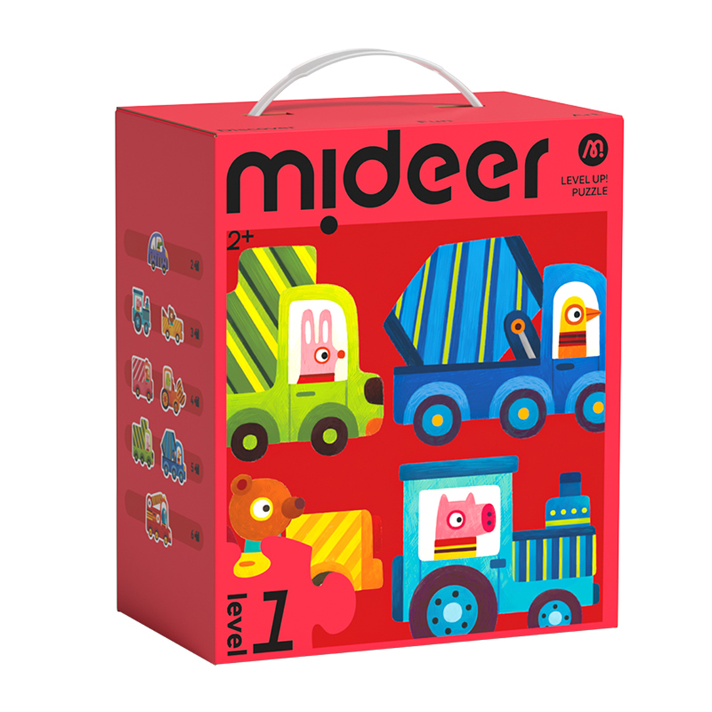 【Mideer】進階式拼圖-汽車大隊(LEVEL1)