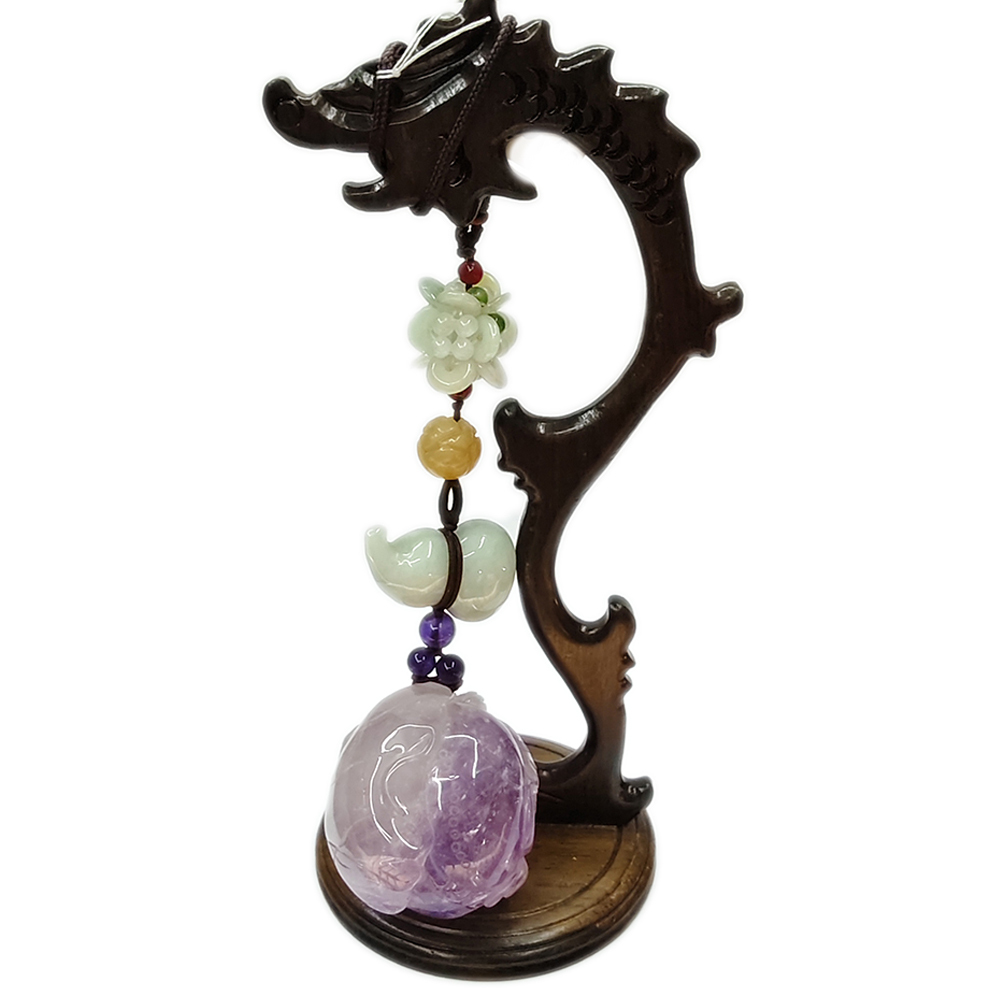 招財貔貅{紫水晶}&玉葫蘆掛飾【十方】120970