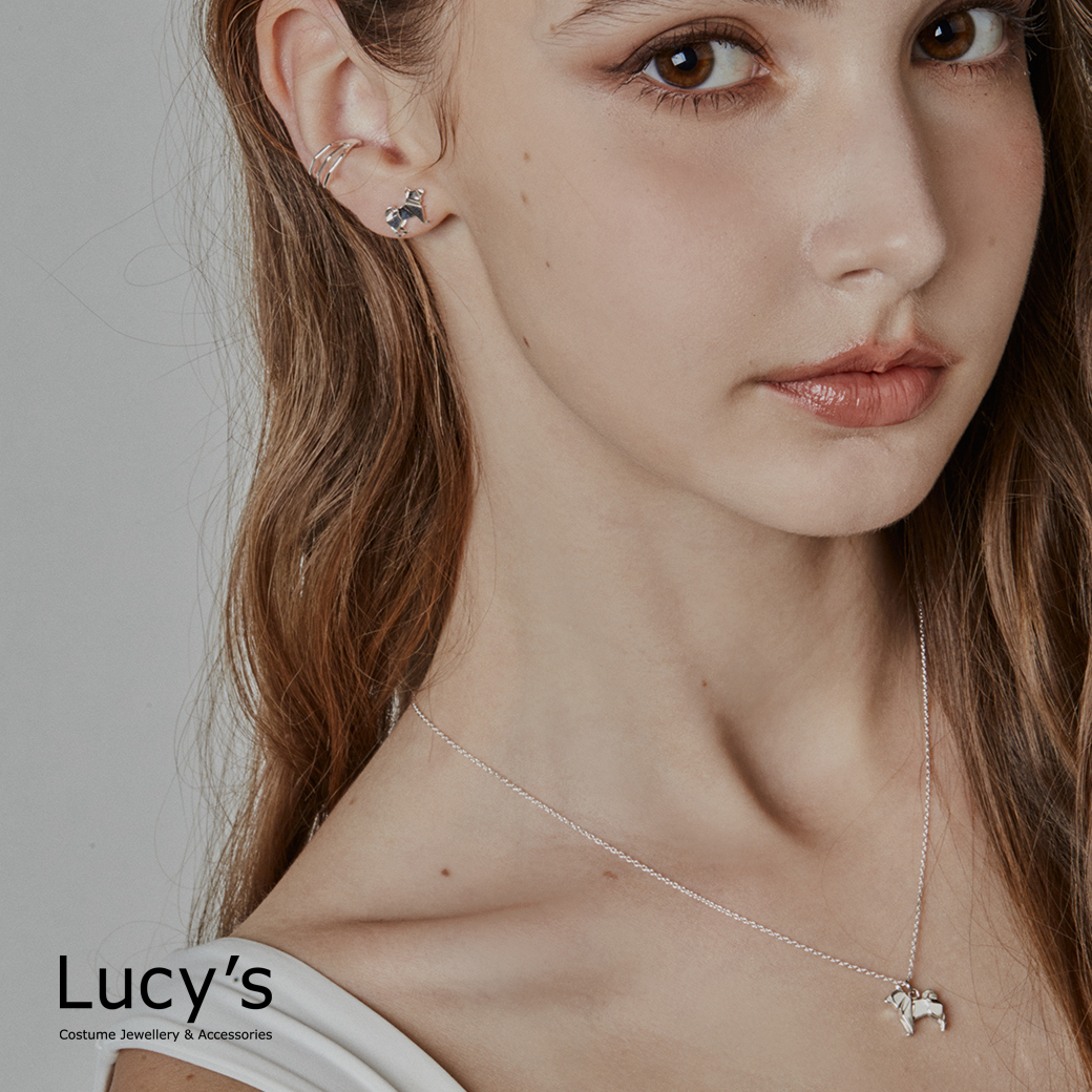 純銀摺紙系列｜柴犬 耳環/項鍊 (118377/118383)