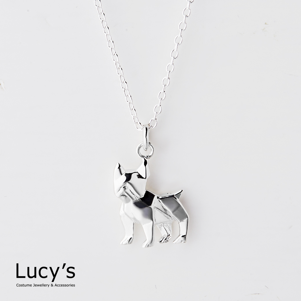 Lucy's-純銀摺紙系列｜法鬥犬耳環/項鍊(118378/118381)