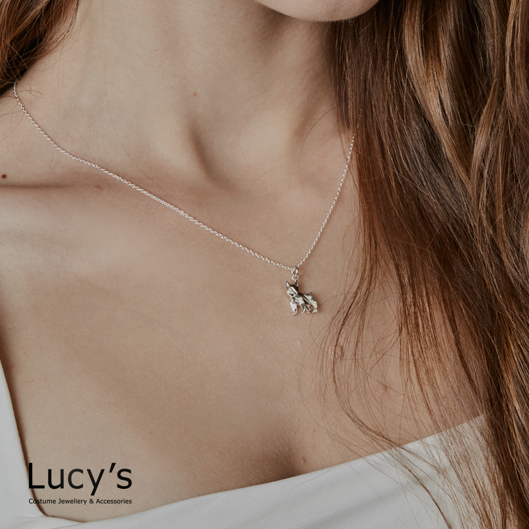 Lucy's-純銀摺紙系列｜法鬥犬耳環/項鍊(118378/118381)