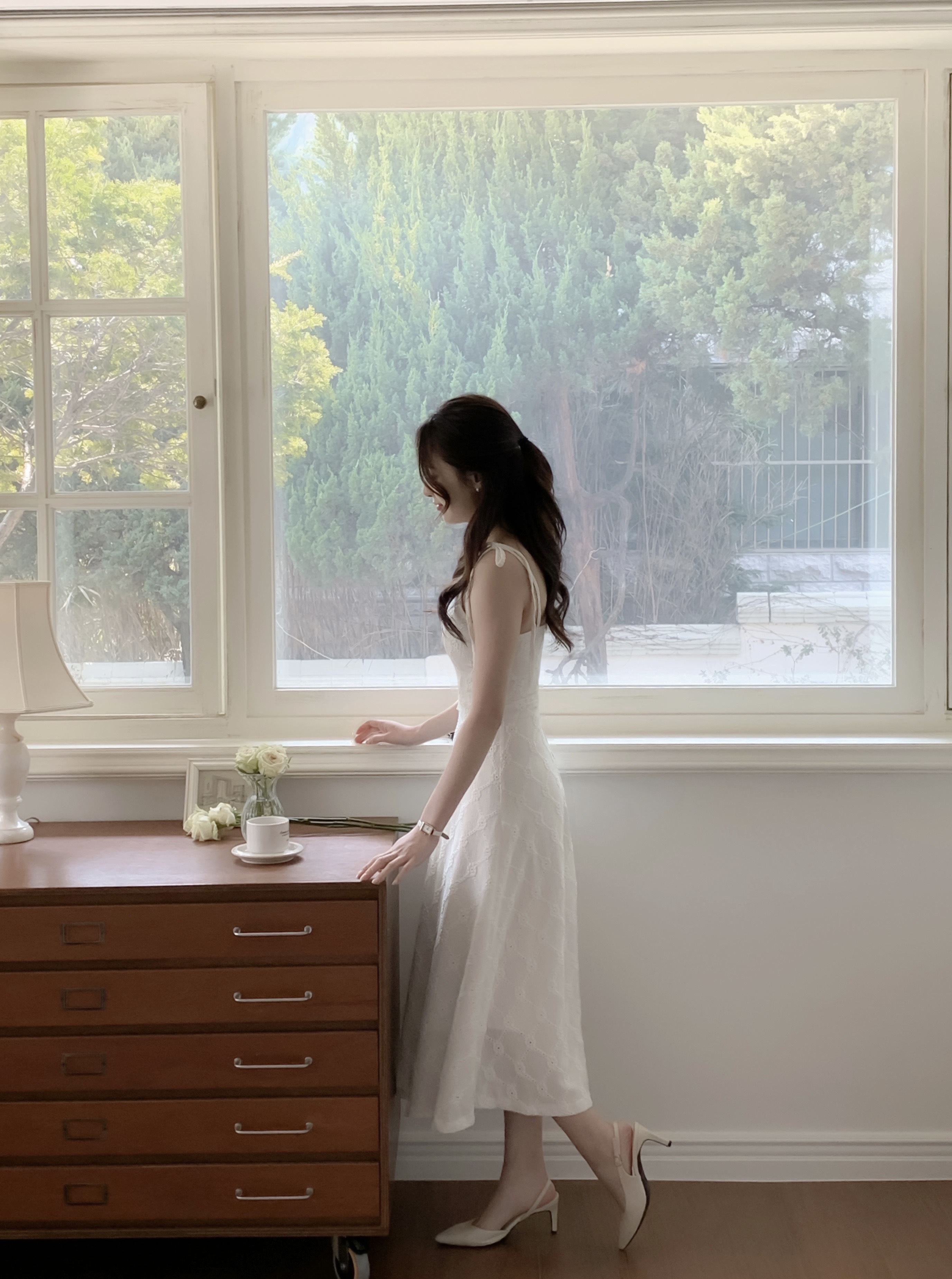 【🌸早春新品 】Clara緹花系肩綁帶長洋  ( 2 colors ) 有長版.短版