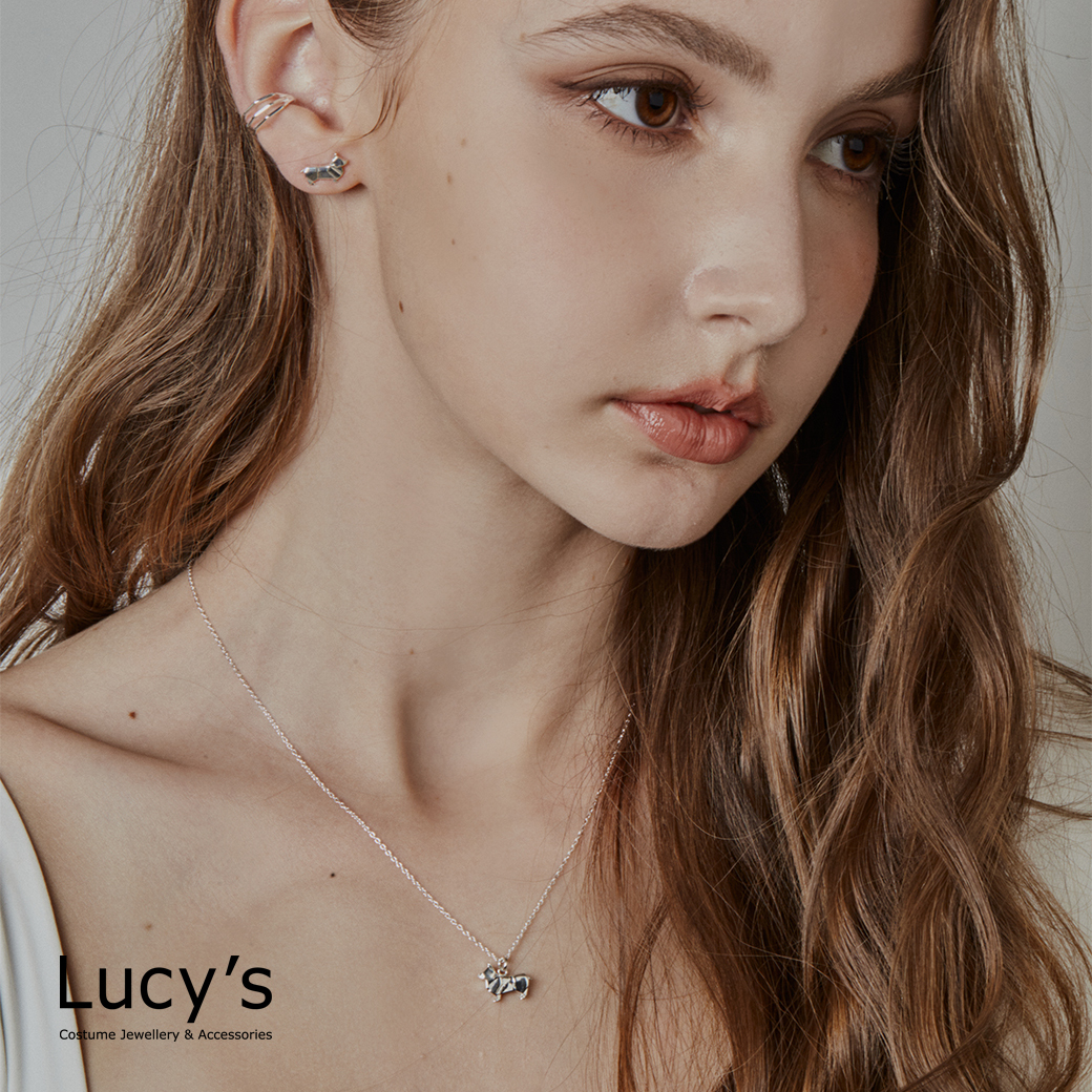 純銀摺紙系列｜柯基犬 耳環/項鍊 (118379/118384)