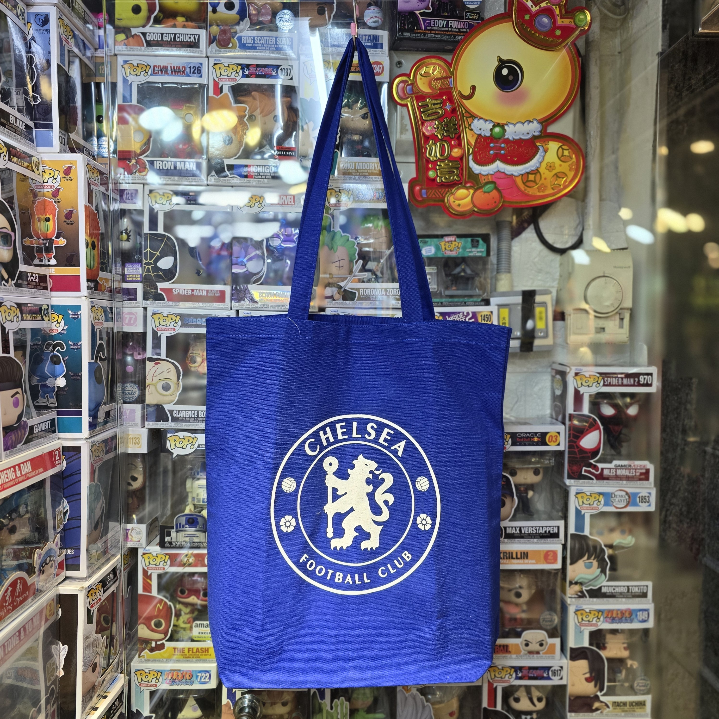 車路士藍色白會徽購物袋