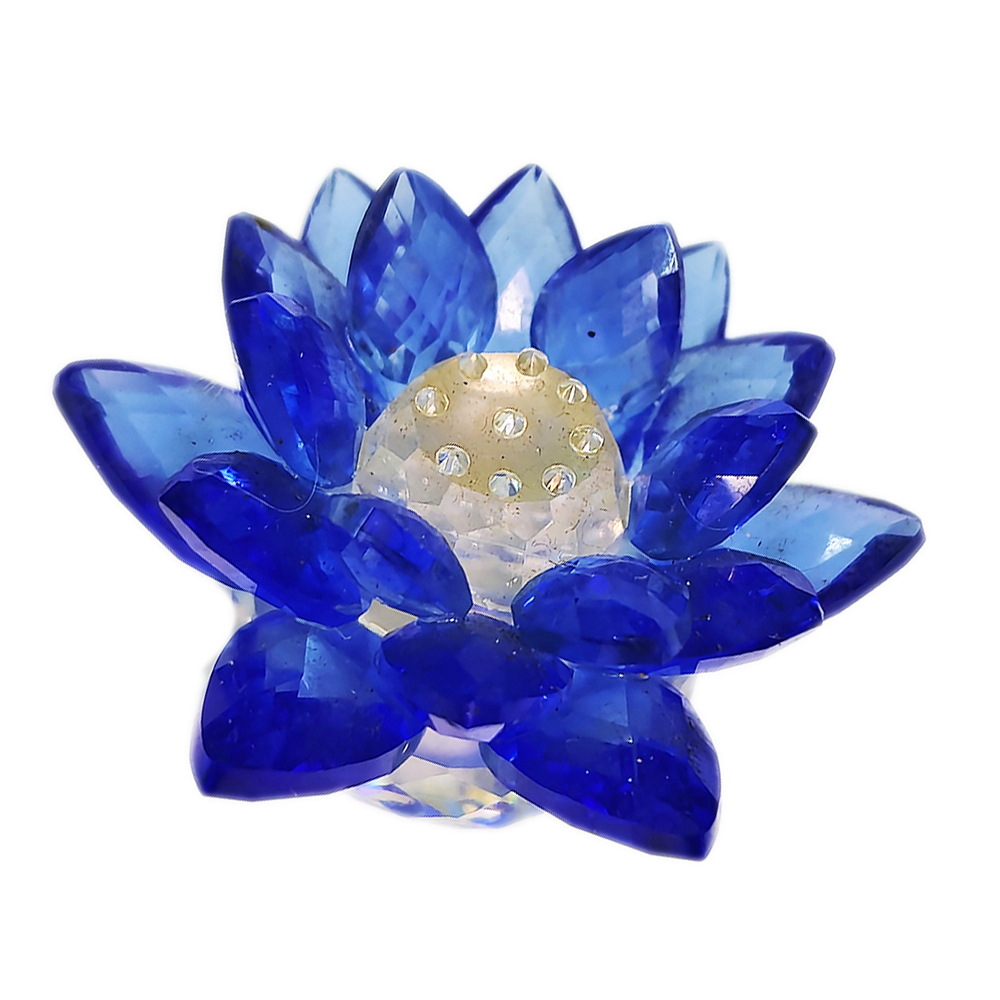 水晶蓮花 迷你 藍色 4公分【十方】146647