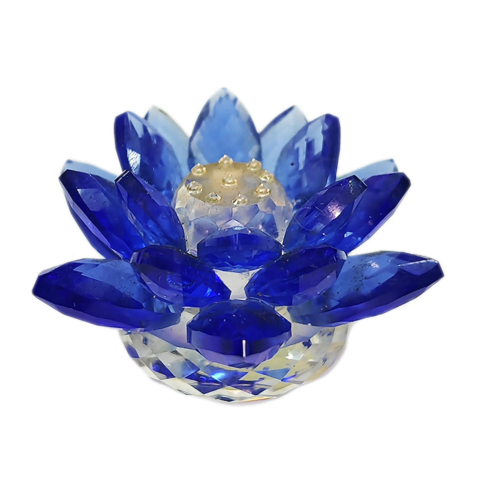 水晶蓮花 迷你 藍色 4公分【十方】146647