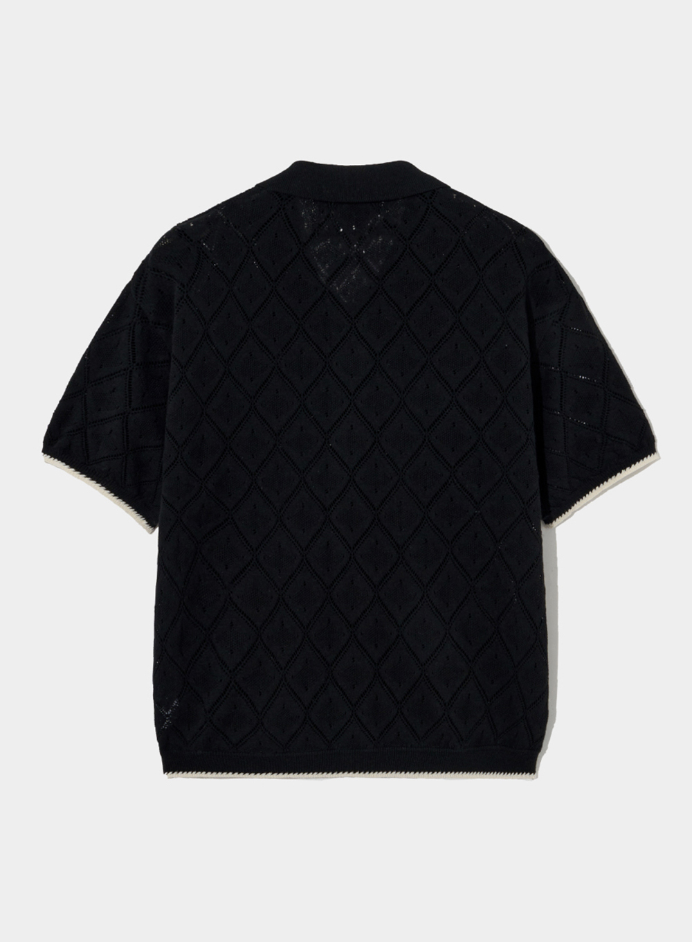 ★人気★【SATUR】★Fes Cable Collar Half Knit Shirt.s★ ☆人気☆【SATUR】☆Fes Cable Collar Half Knit Shirt.s