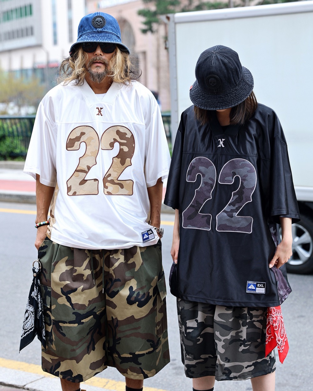 22迷彩V領短袖運動衫