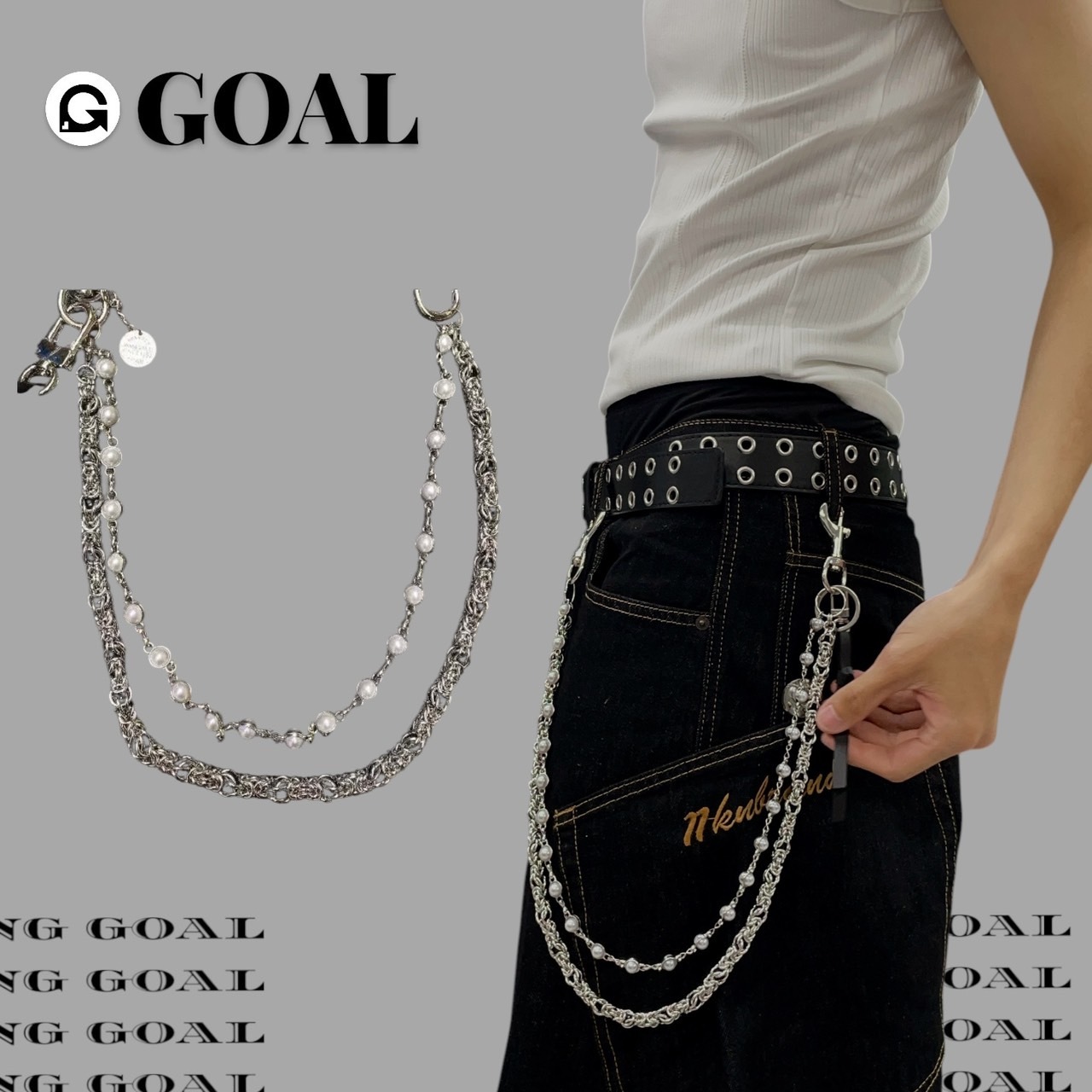 (GOAL) 珍珠 麻花 鍊條 褲鍊