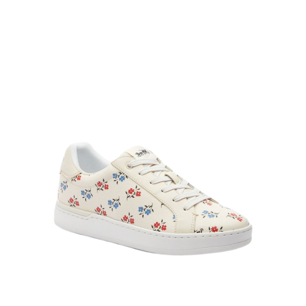 【Coach Outlet】Clip Low Top Sneaker With Floral Print  白 